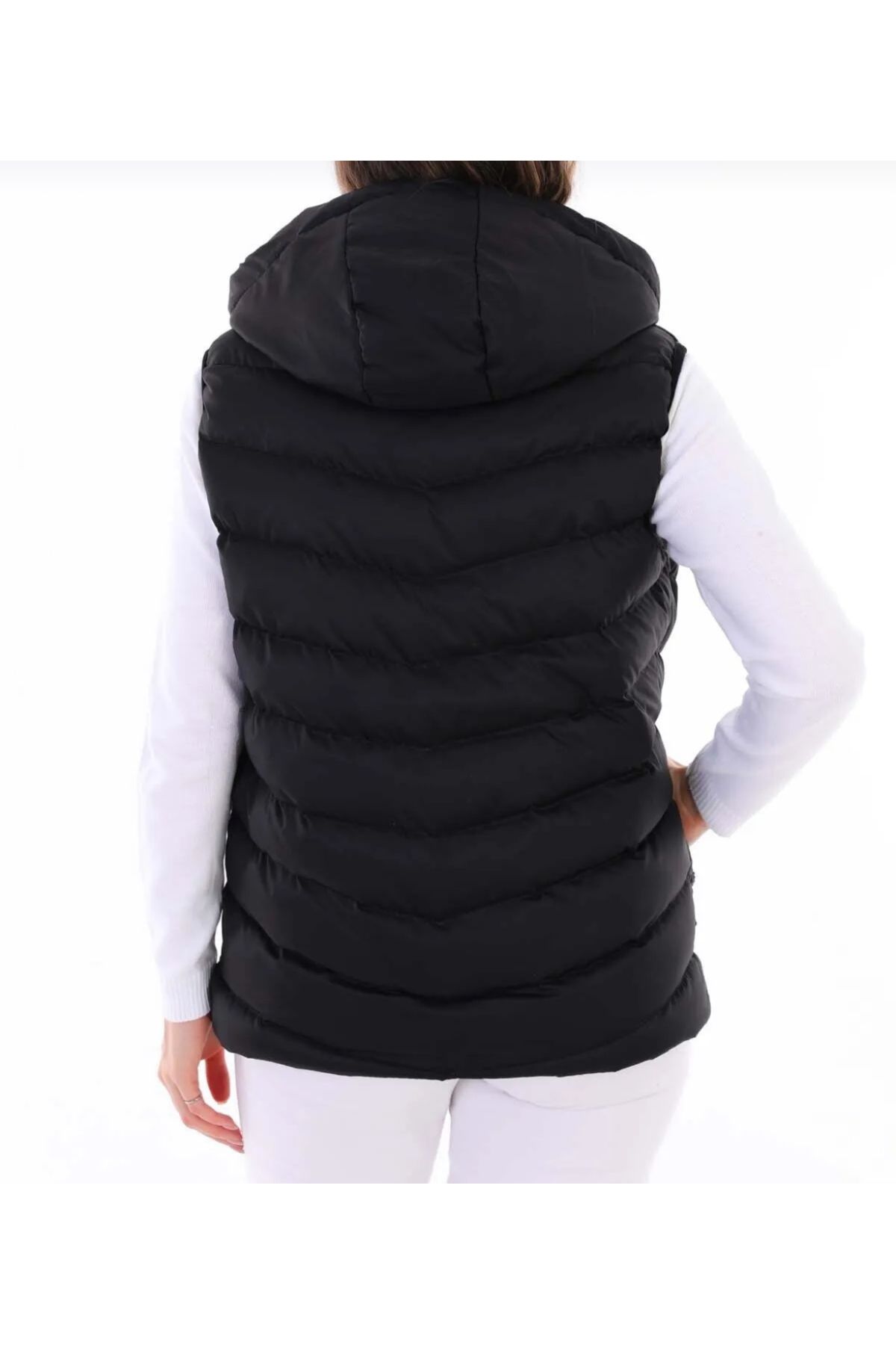 Fashionbox-Women's Gel Padding Detachable Hooded down Vest 5