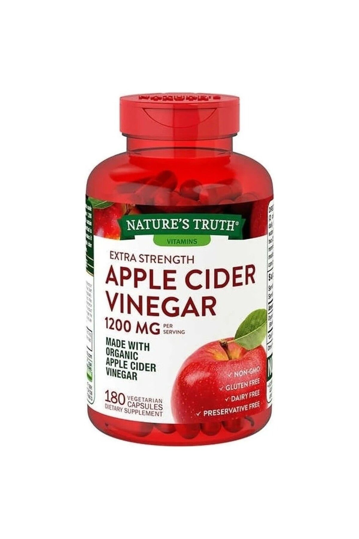 Natures Truth Nature's Truth Apple Cider Vinegar 1200 mg 180 Kapsül