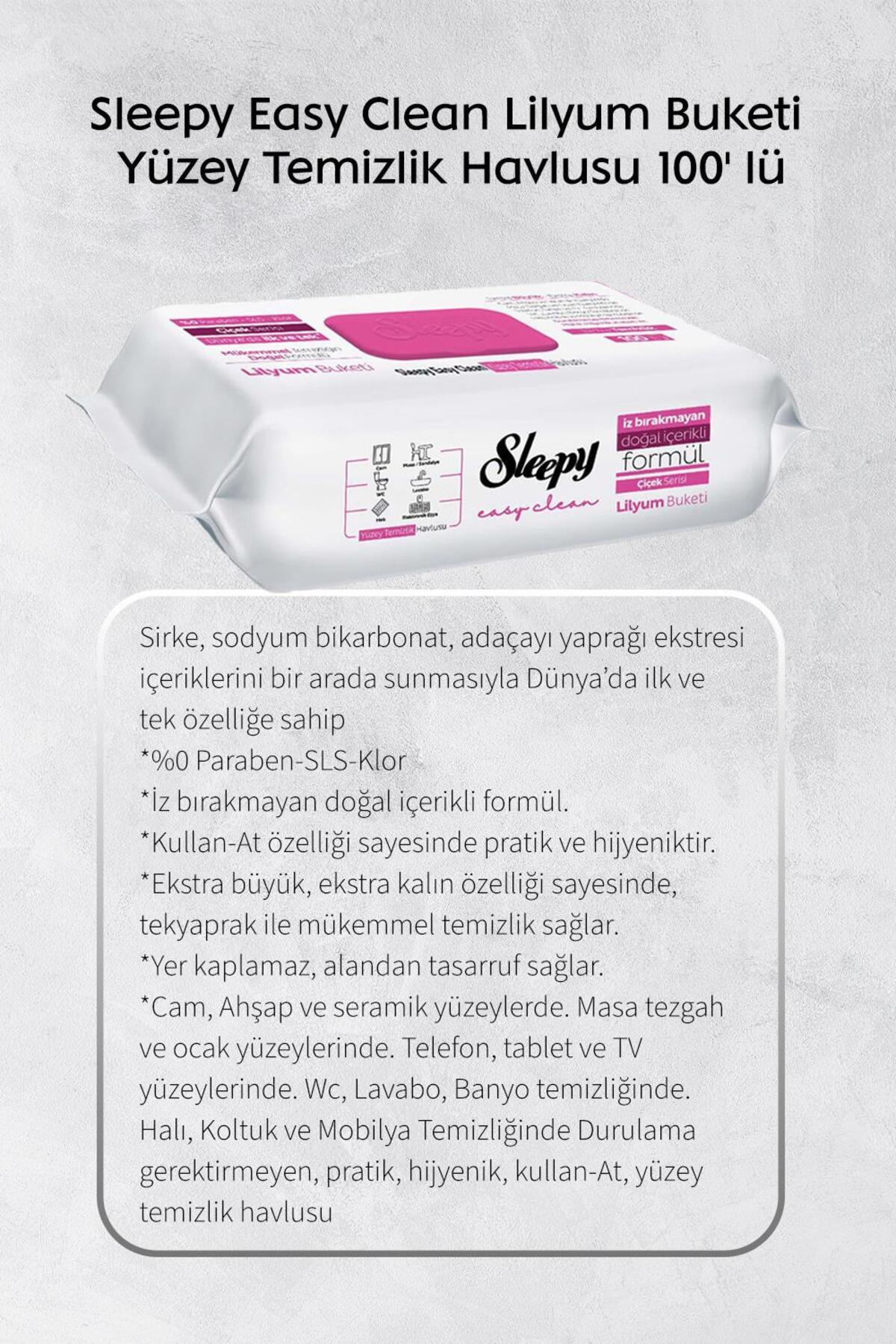 Sleepy Easy Clean 30'lu Kireç ve Yağ Çözücü, Çamaşır suyu ve Orkide 100'lü ve Rosie Hediye fotoğrafı 3 (önizleme)