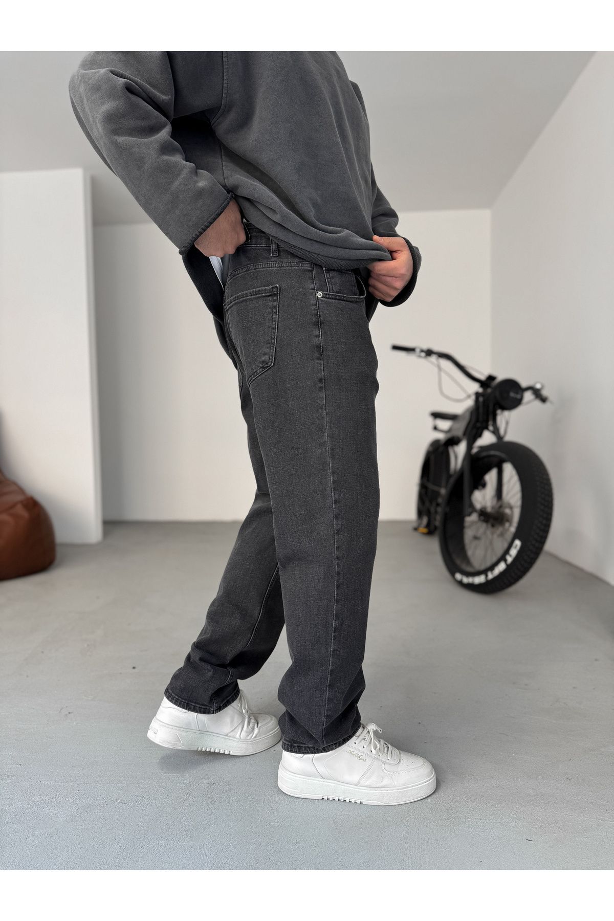 BYBASICMAN Anthracite Relaxed Fit شلوار Lycra KE-671/675/669