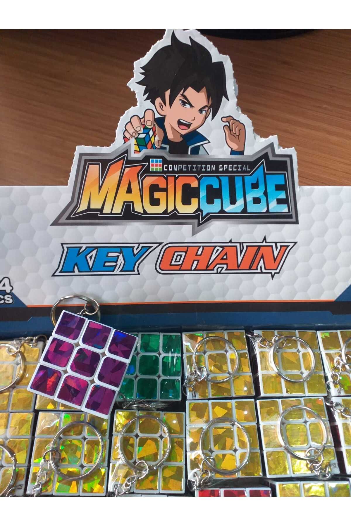 Magic-Cube Keychain Mother of Pearl Plated Easy Rotating 3*3 Intelligence Cube Mature (Set of 2) 3