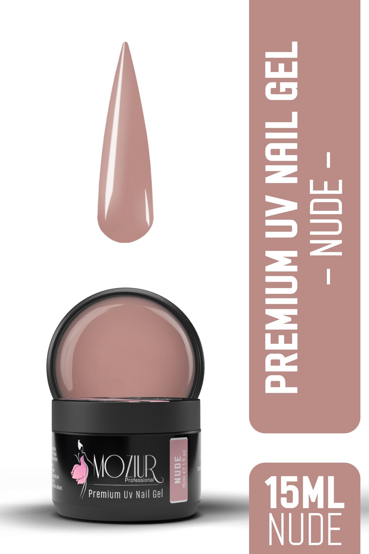 ژل MOZIUR Uv/ Builder Nail Premium 15ml - Nude