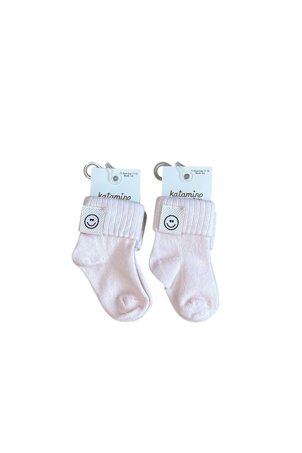 Katamino-Smile Cute Dusty Pink Baby Two Pairs Socks Set 1