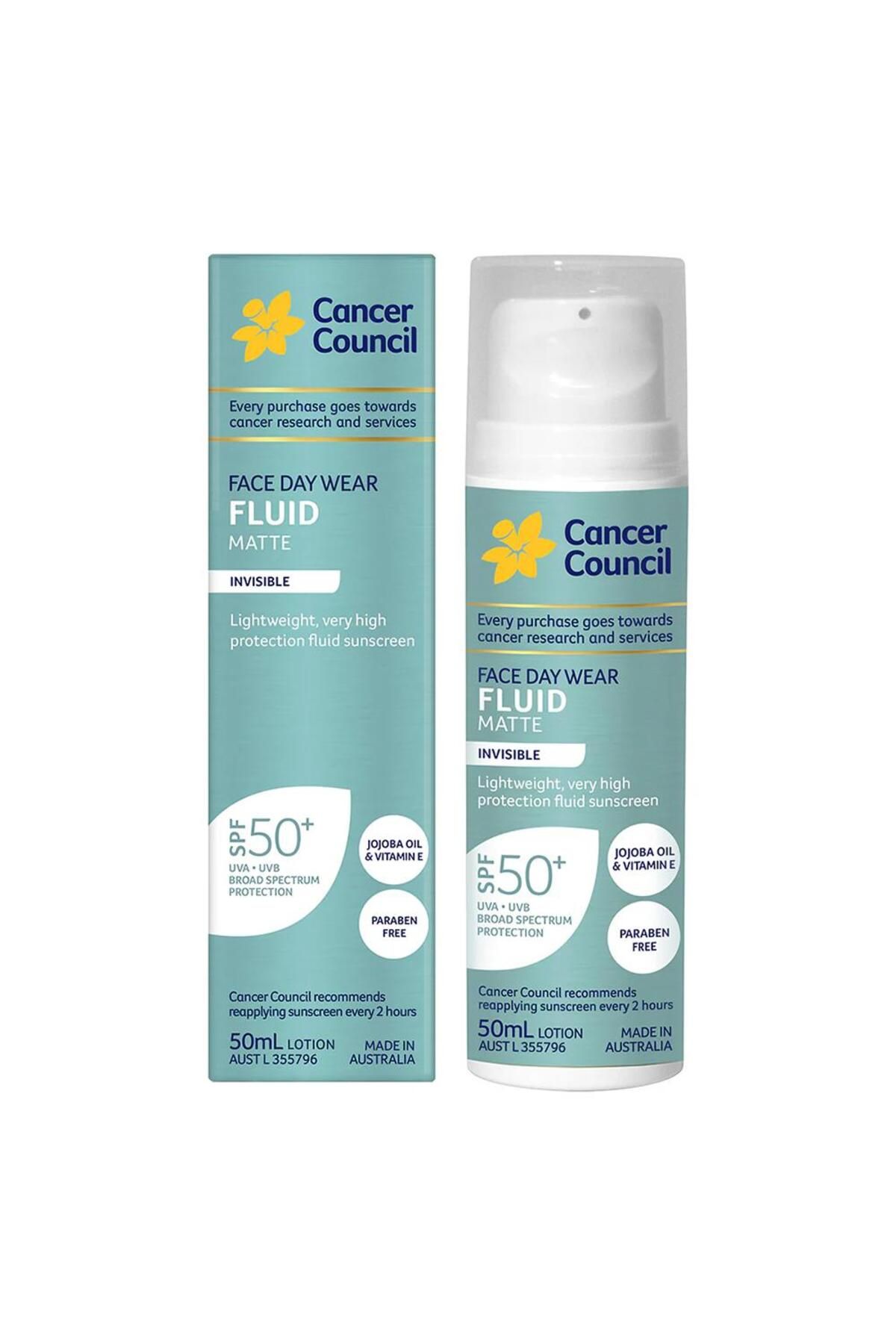 Cancer Council SPF50+ Face Day Wear Fluid Matte Invisible Mat Yüz Güneş Kremi 50ML