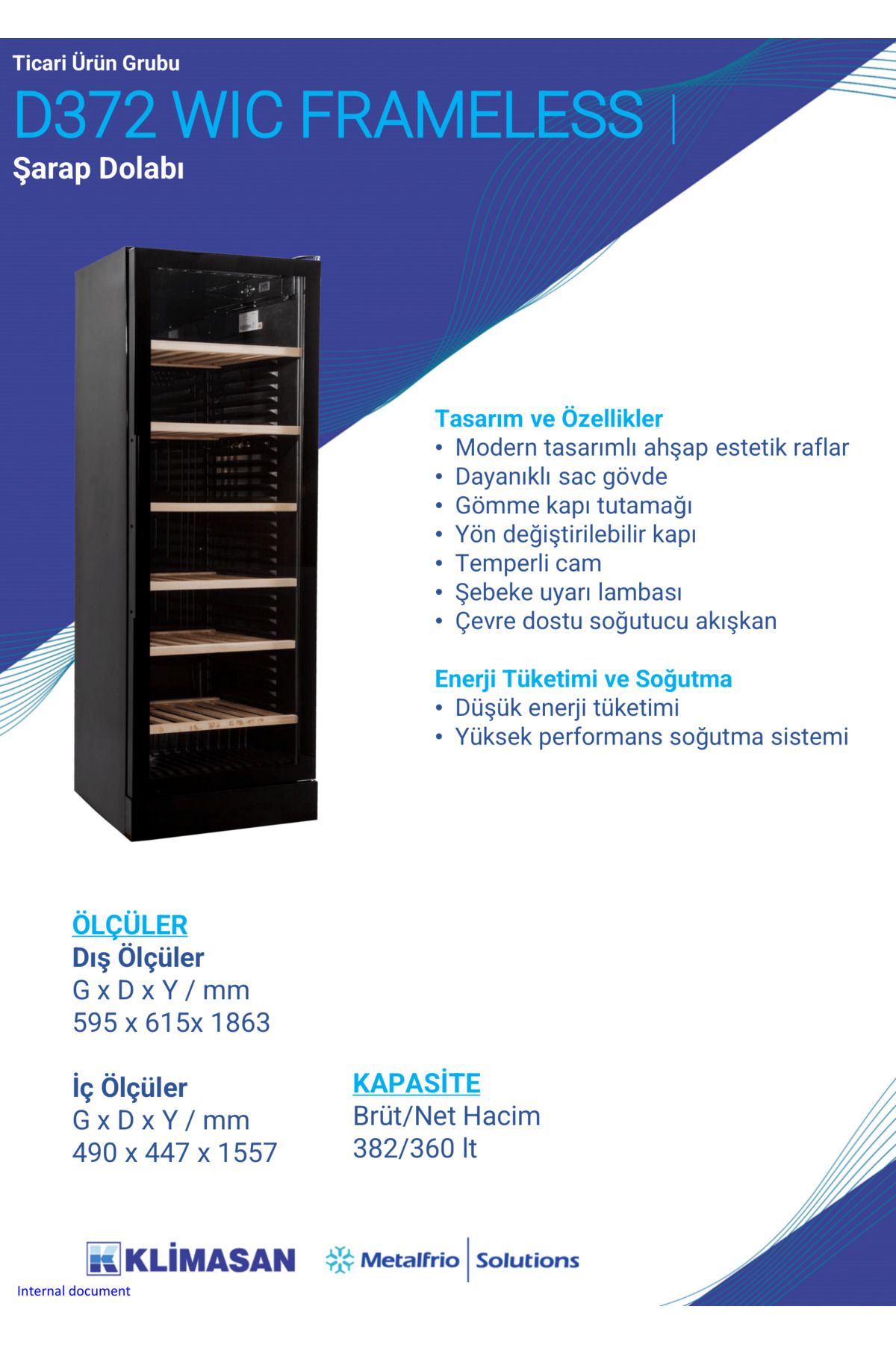 Şenocak ŞENOCAK D 372 WIC FRAMELESS ŞARAP DOLABI