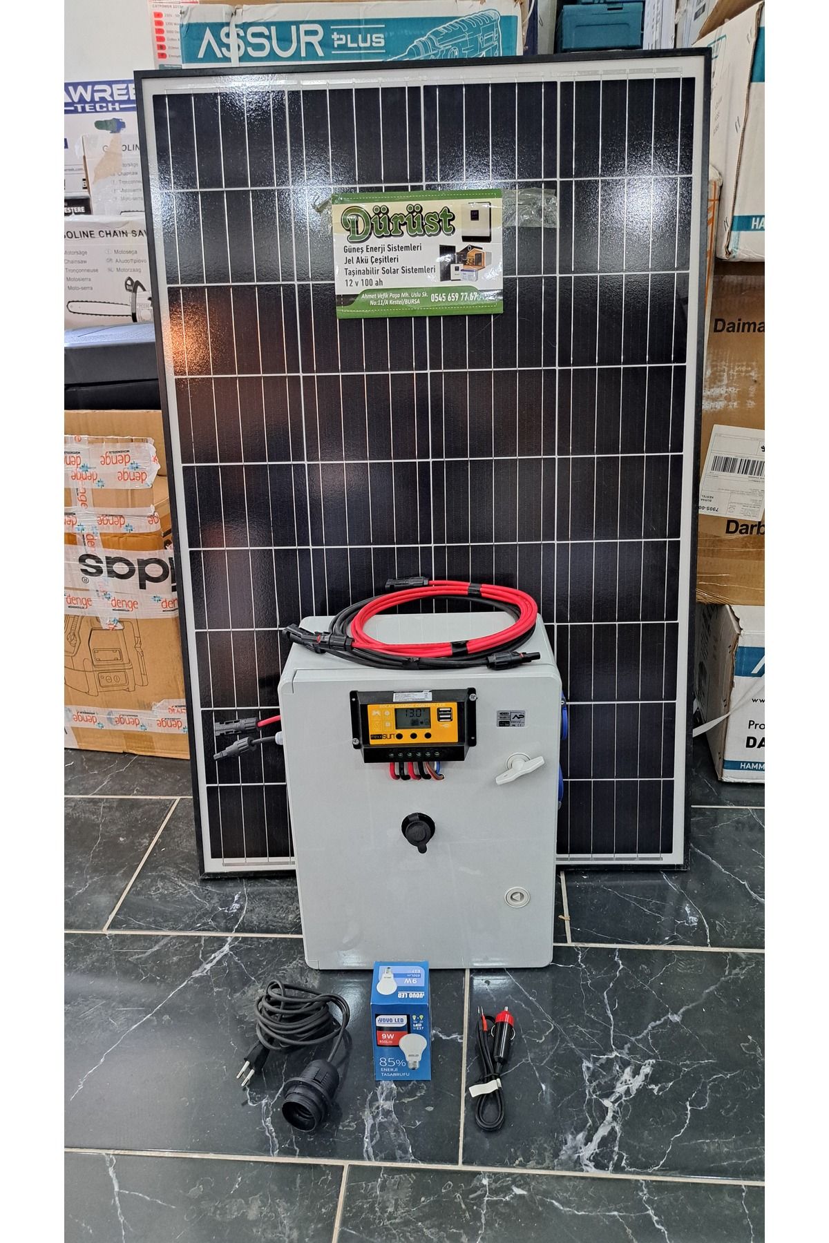 Lexron Güneş Paneli Solar Paket Tasinabilir Sistem Tv [12voltbuzdolabı] Aydinlatma Paketi