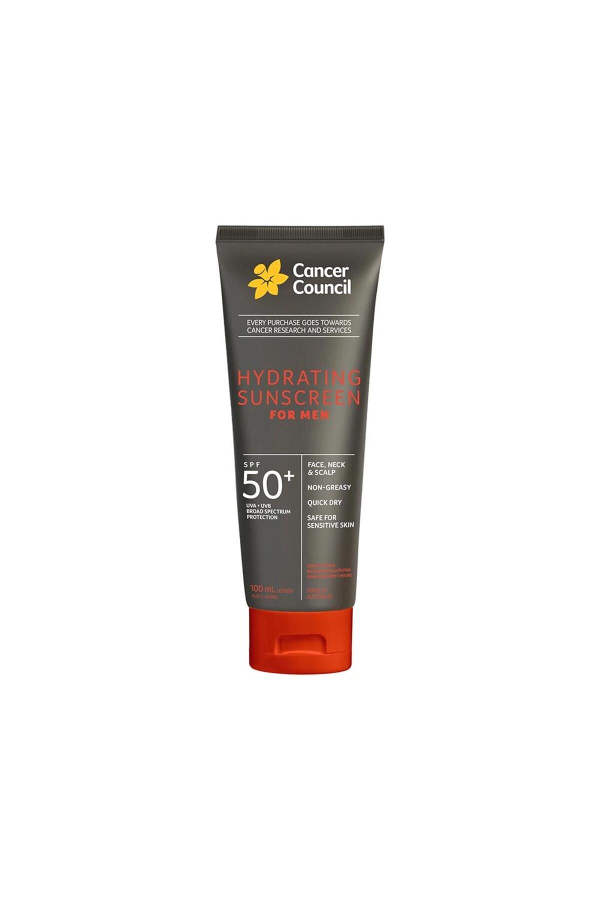 Cancer Council SPF50+ Hydrating Sunscreen for Men Erkekler için Güneş Kremi 100ML