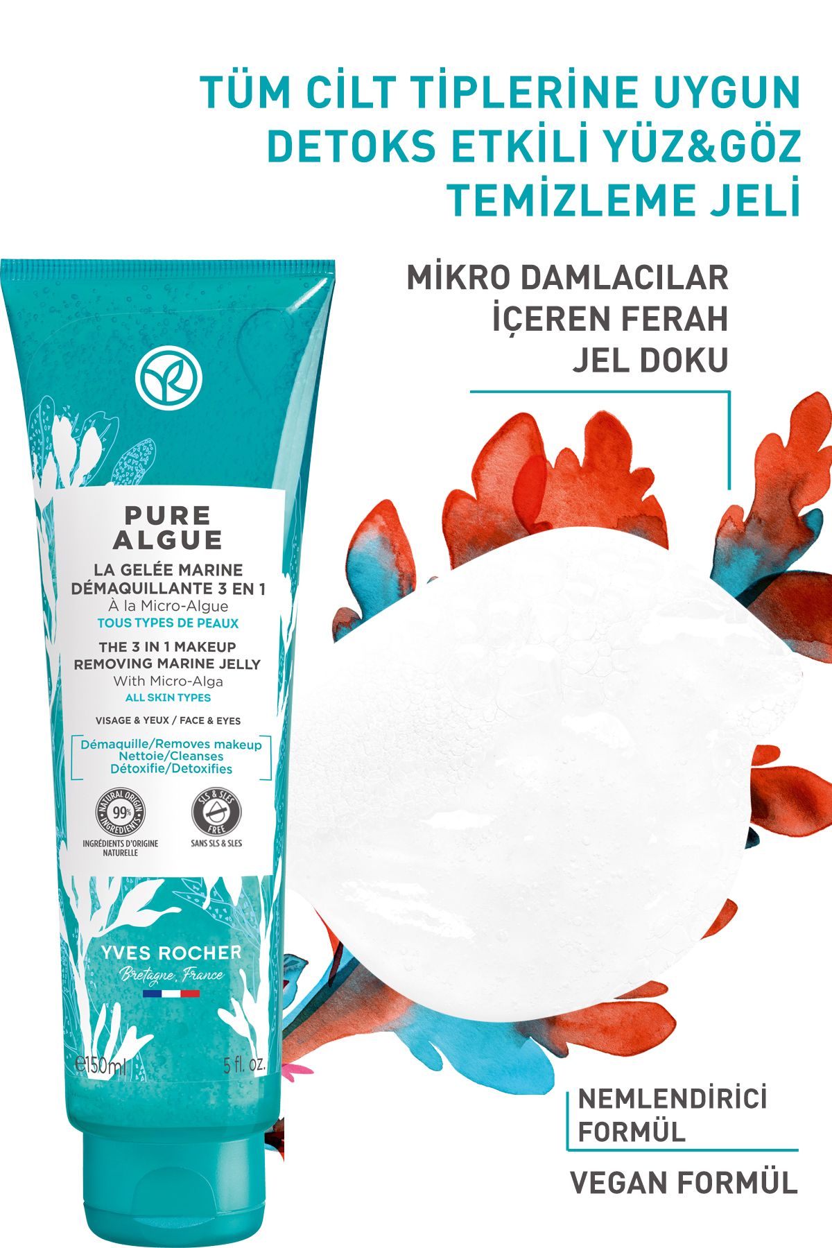 پاک کننده آرایش موثر DETOX برای تمام انواع پوست ایوروشه Yves Rocher