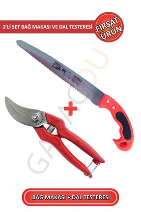 garaccu 1. Sınıf Çelik Kaliteli Bağ Budama Makası Ve Profesyonel 30 Cm Dal Bu...