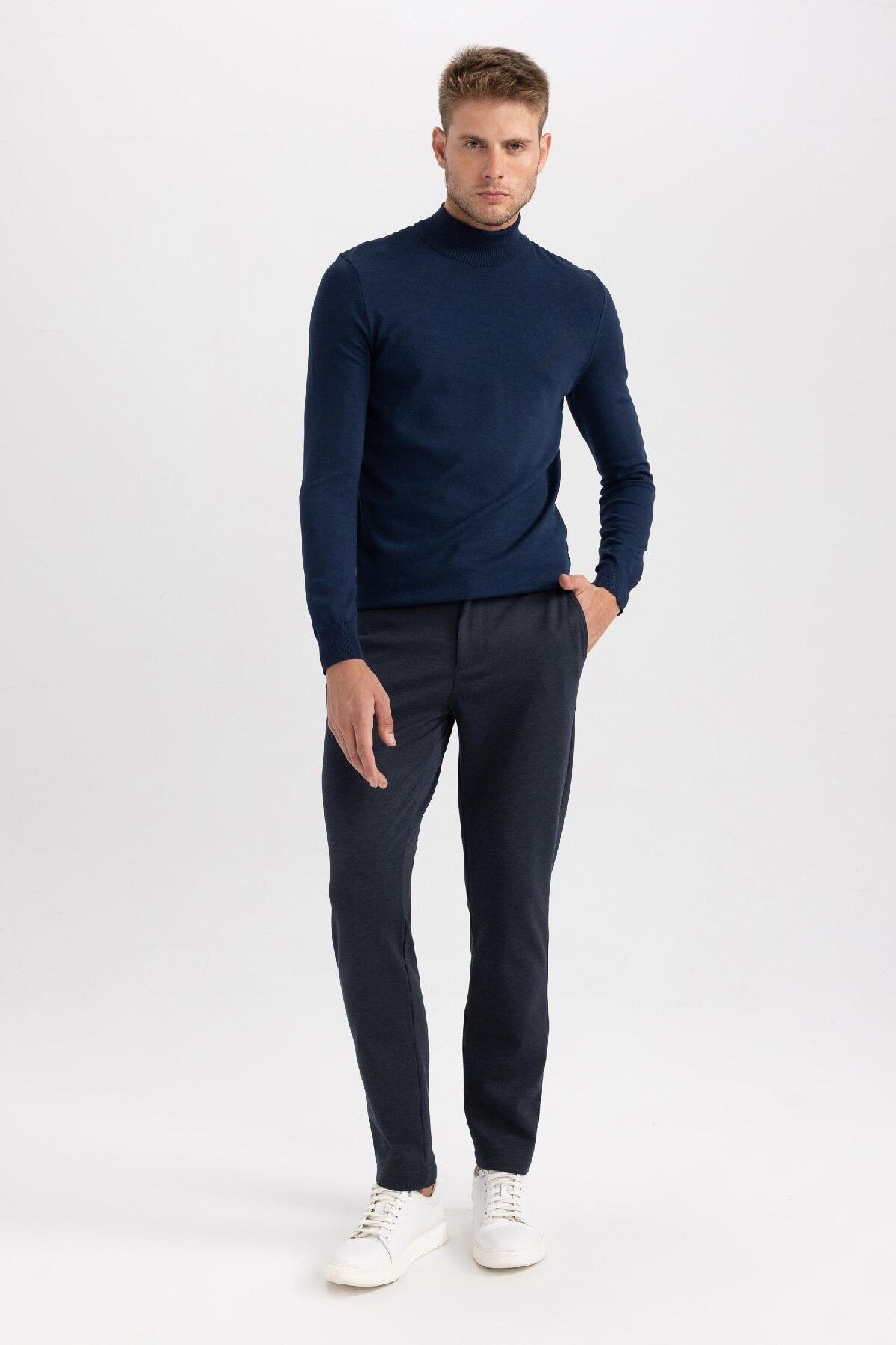 DeFacto-Regular Fit Half Turtleneck Basic Plain Strickpullover A5282ax23au 5
