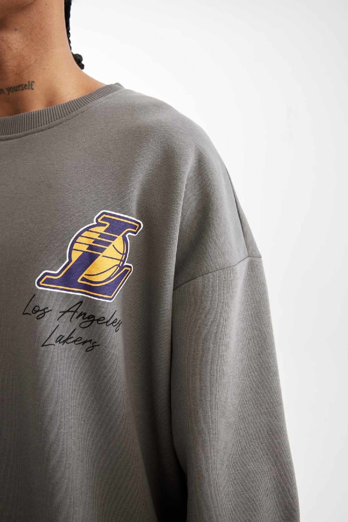 DeFacto-Φούτερ Los Angeles Lakers NBA Fit Oversize Crew Neck - C9254ax24au 5