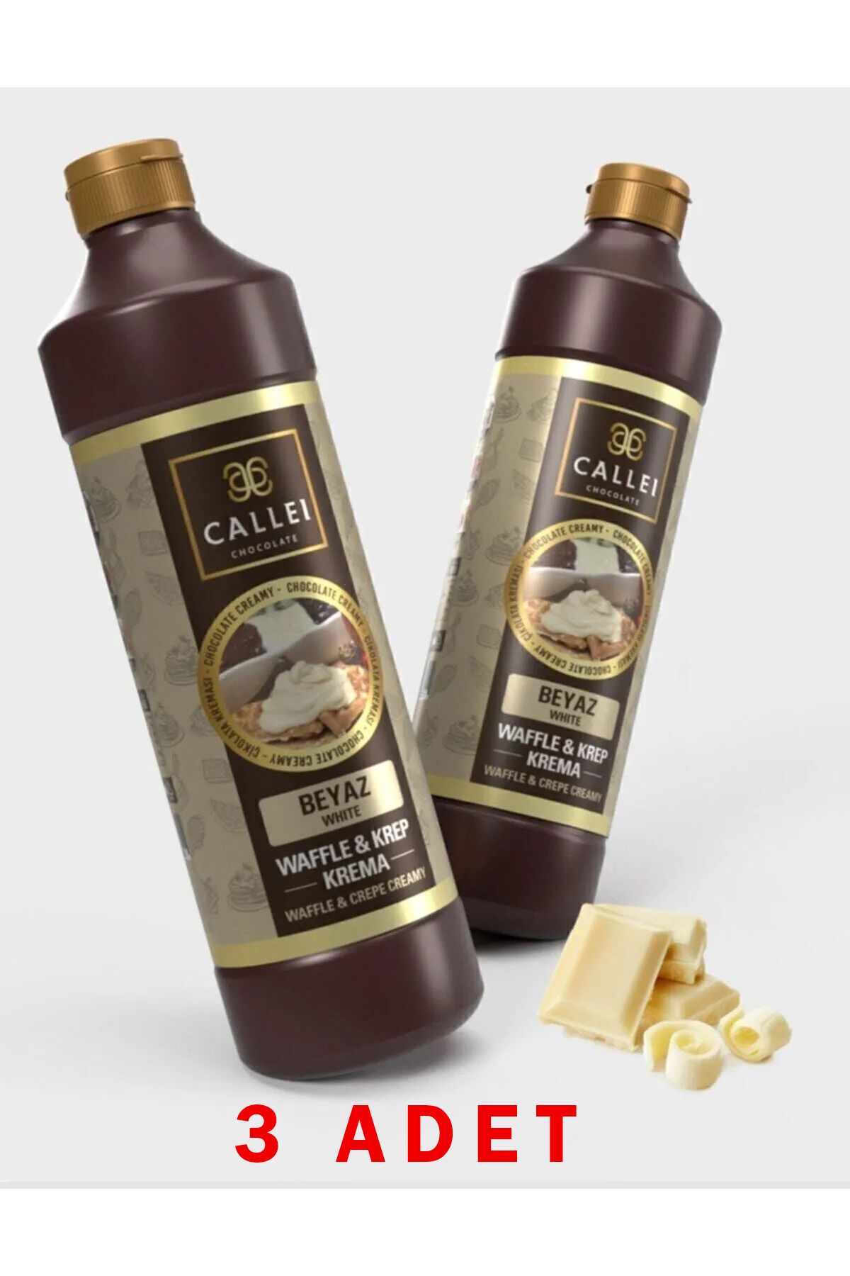 Callei Waffle & Krep & Pankek Sos Beyaz Çikolata 1000gr x 3 Adet