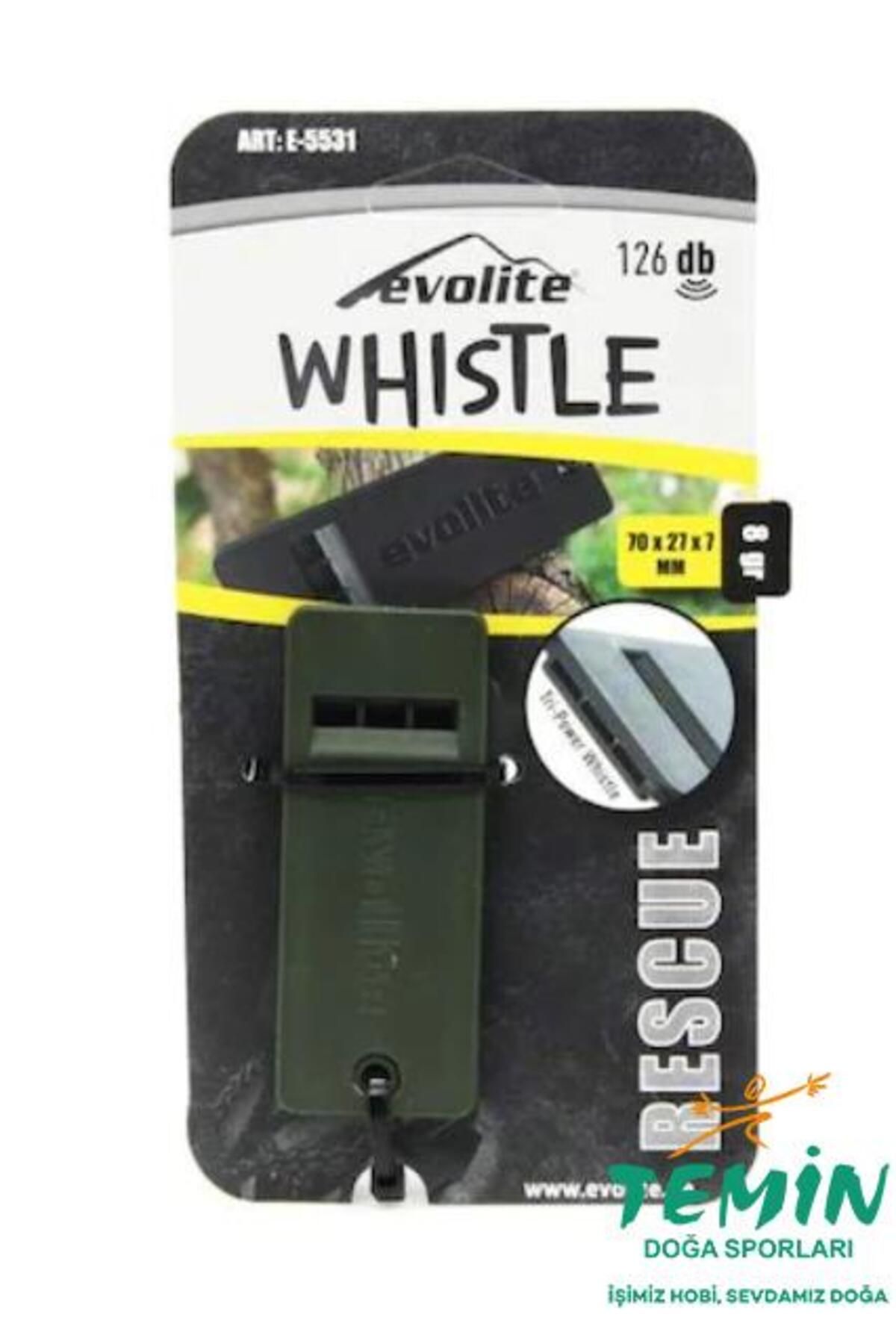 Evolite Rescue E-5531 126 Db Deprem Düdüğü Haki Yeşil