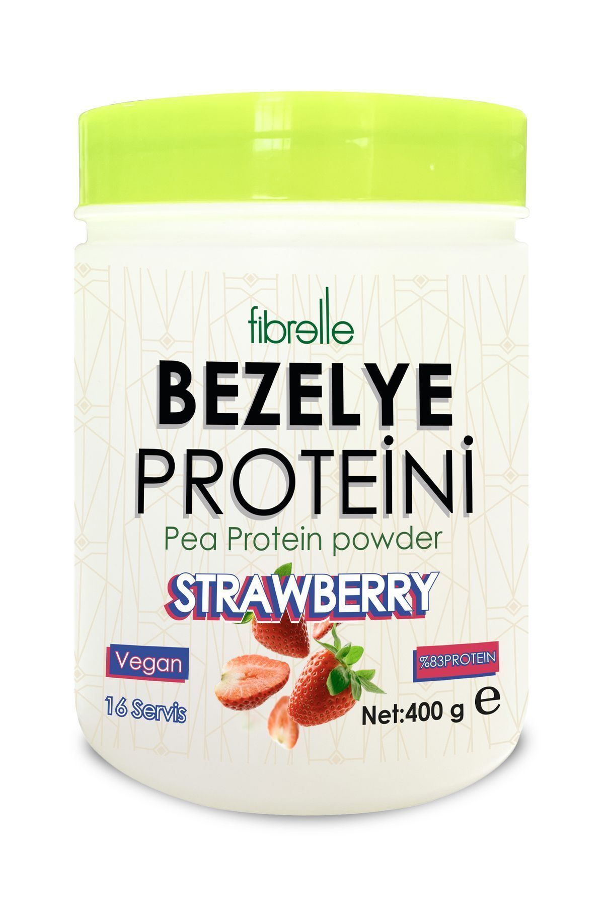 Fibrelle Pea Protein - Strawberry / Bezelye Proteini Çilek Aromalı / Yüksek Protein Oranı-1