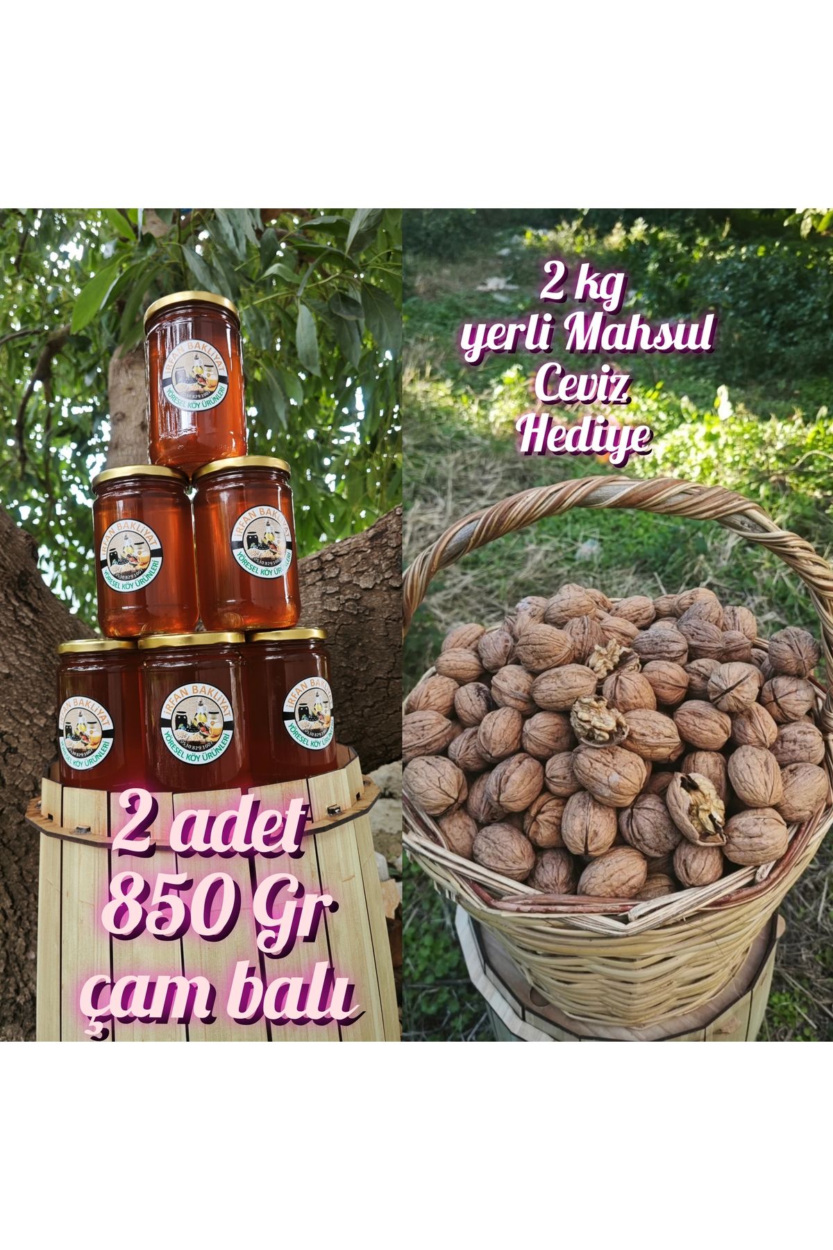 irfan bakliyat Çam Balı 2*850 gr (YERLİ YAĞLI CEVİZ 2 KG)