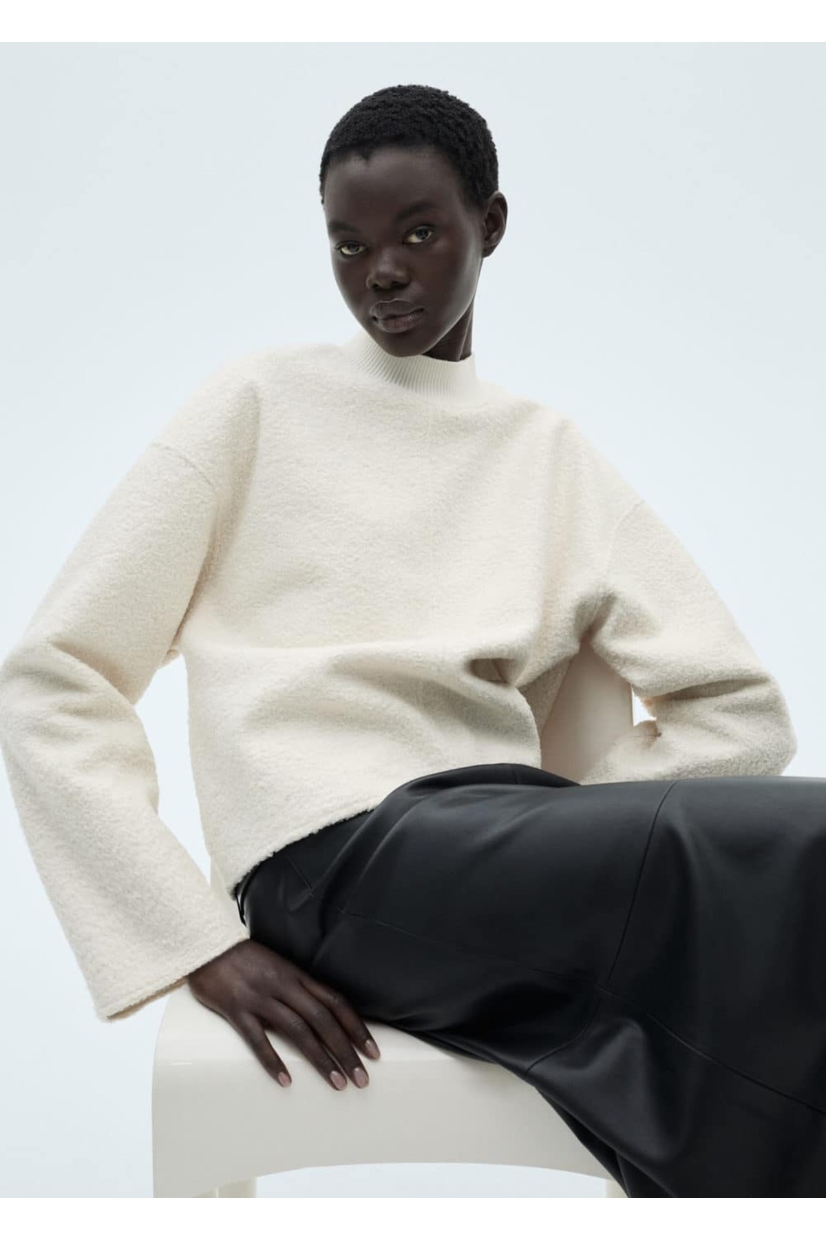 MANGO Woman Perkins yakalı buklet sweatshirt görsel 5