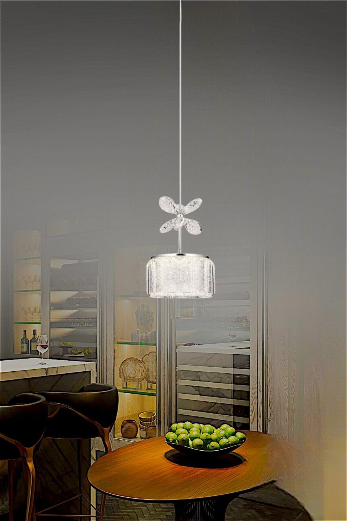 ESSLİGHT-Modern 3-Color Pamir Single Led Chandelier - White Yellow Daylight 3