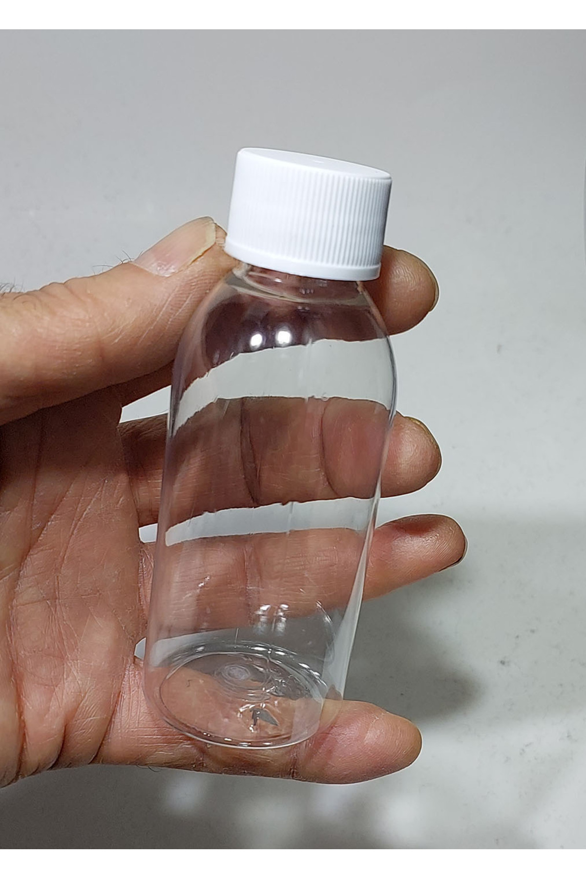 dercam 100 Cc Düz Model Pet Şişe - Beyaz Kapaklı - 100 Ml Boş Pet Şişe (10 Adet)