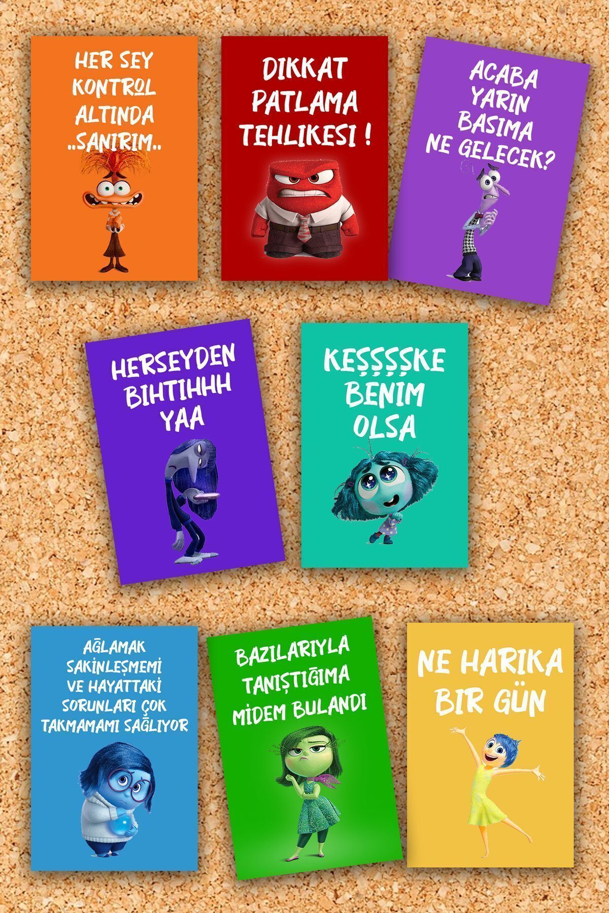 Pankart Evi 8 Adet Ters Yüz - Kart Seti - Pano Dekorasyon