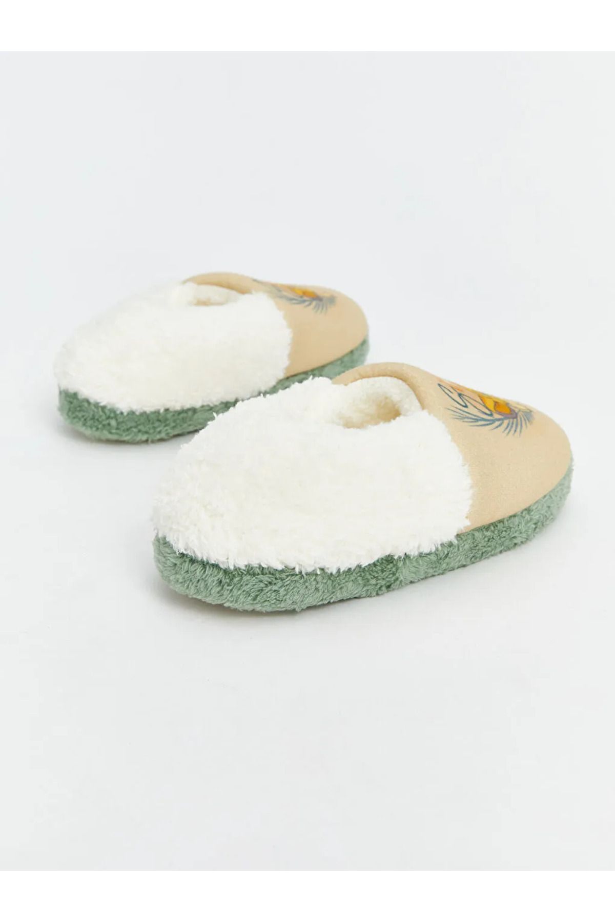 LC Waikiki-Beige Printed Plush Baby Boy Slippers 5