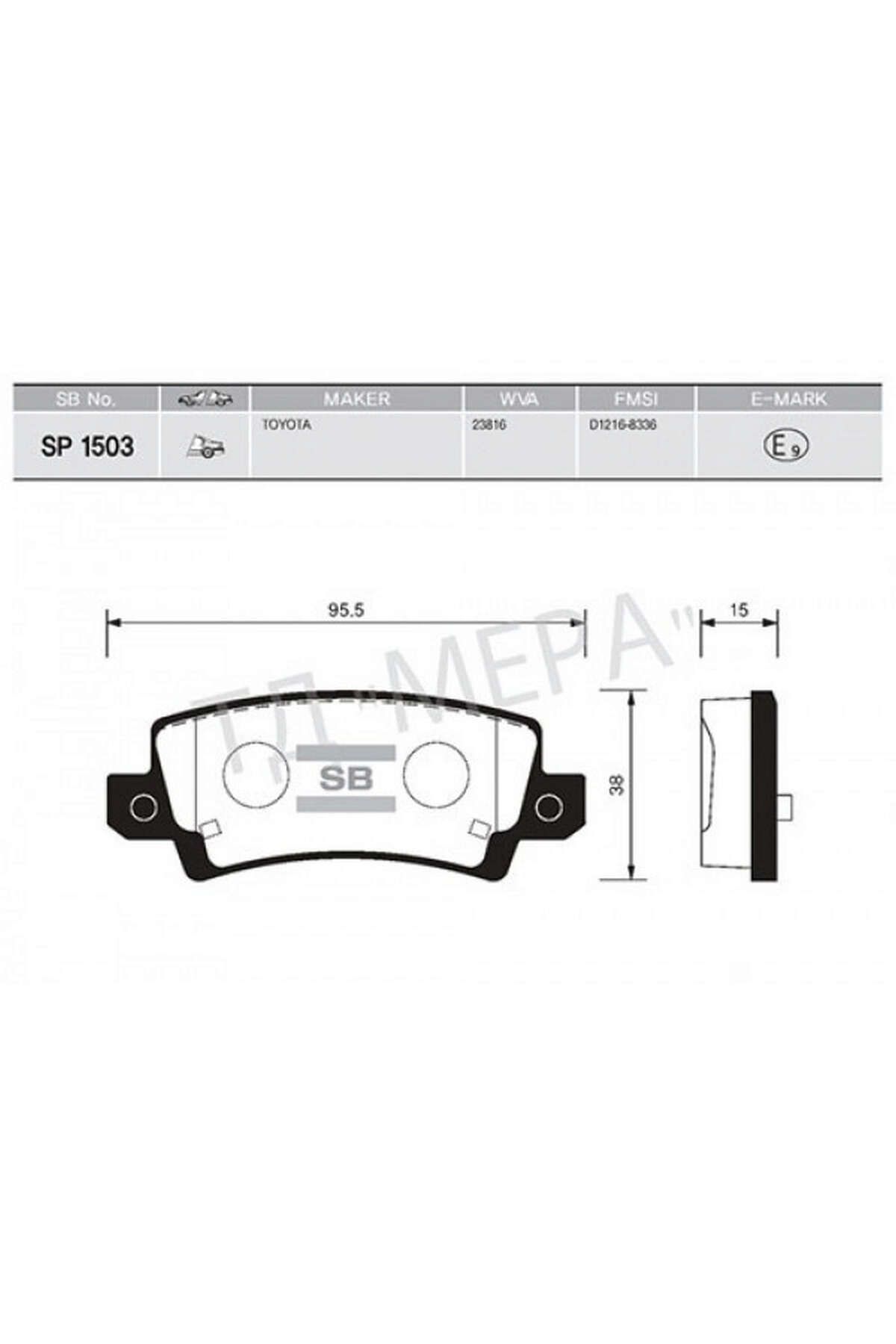 SANGSIN ARKA BALATA COROLLA 1.4 VVTI-1.6 VVTI 02 GDB3289 18051