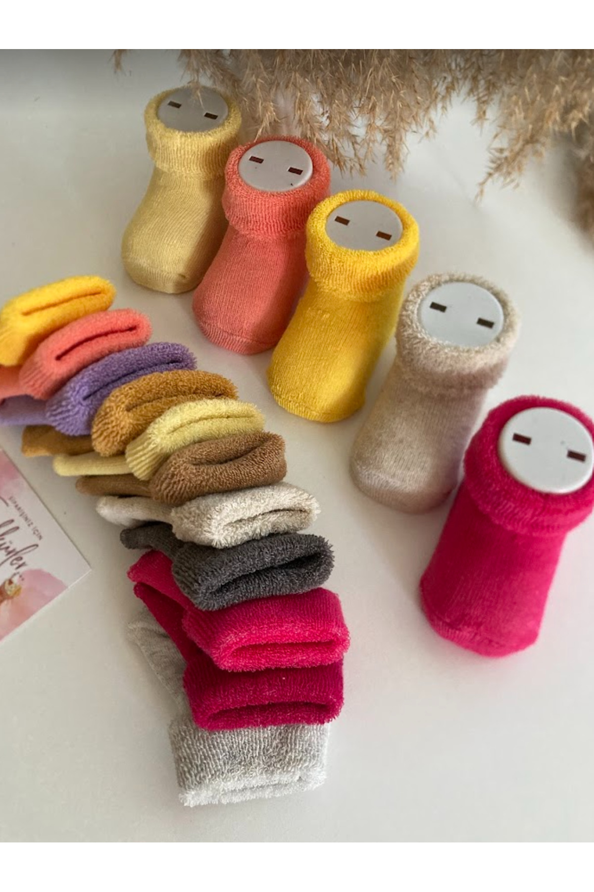 PAMBIK AYAKLAR 6 çift Kız bebek Kışlık Havlu Çorap Seti fotoğrafı 3 (önizleme)
