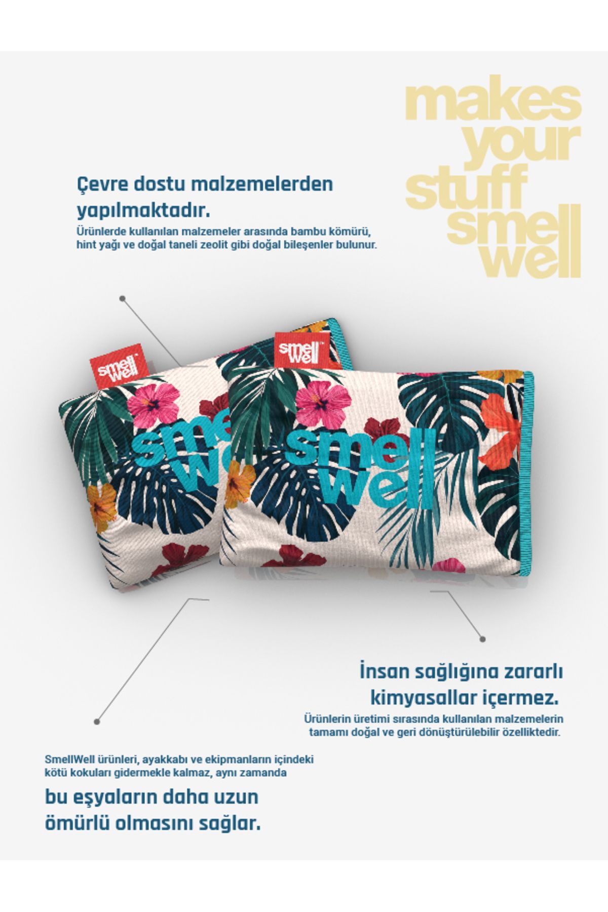 مراقبت کفش فعال هاوایی بالش حذف بو SmellWell