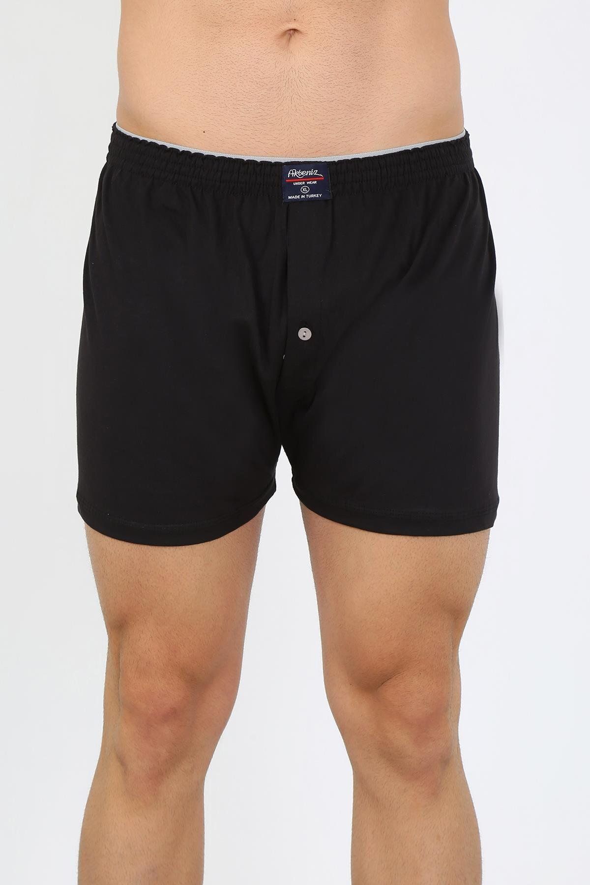 Akbeniz-Men's Combed Cotton Boxers Black 40091 5