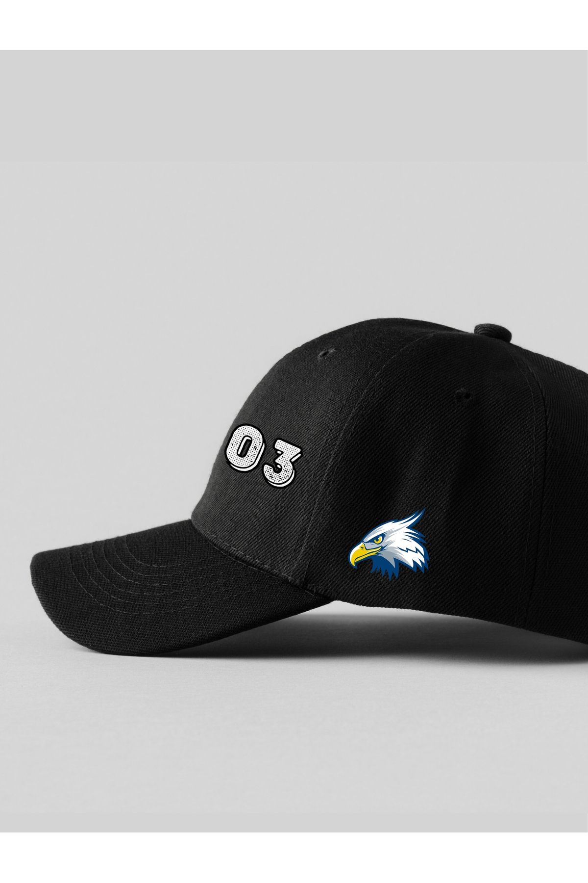GYES-1903 Printed Black and White Sports Cap Unisex Adjustable Velcro Hat 2