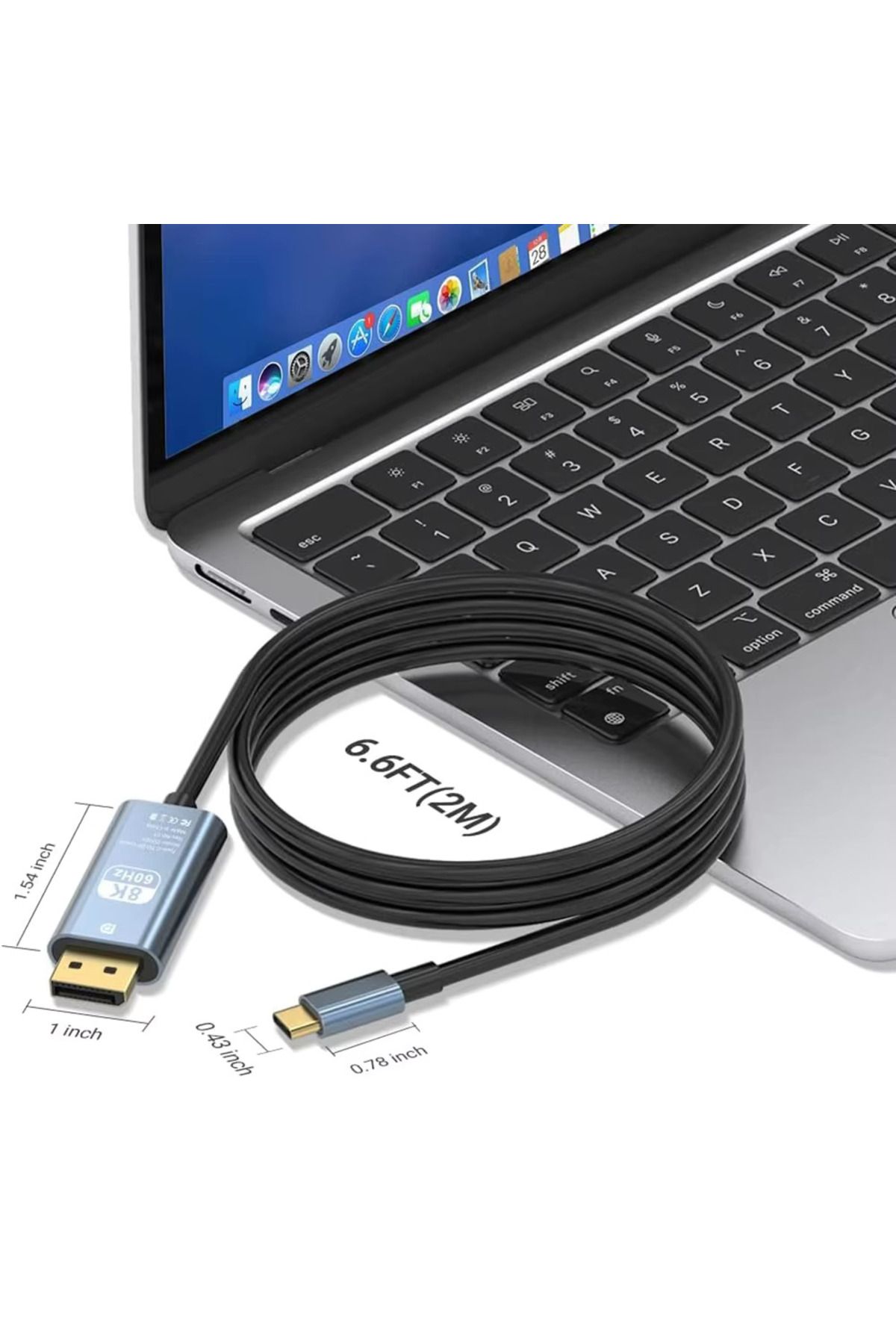 Pmr-2 Meter Type C to Displayport Cable - 8K-60Hz 4K-120 Hz Thunderbolt 3 Compatibility Zr858 2