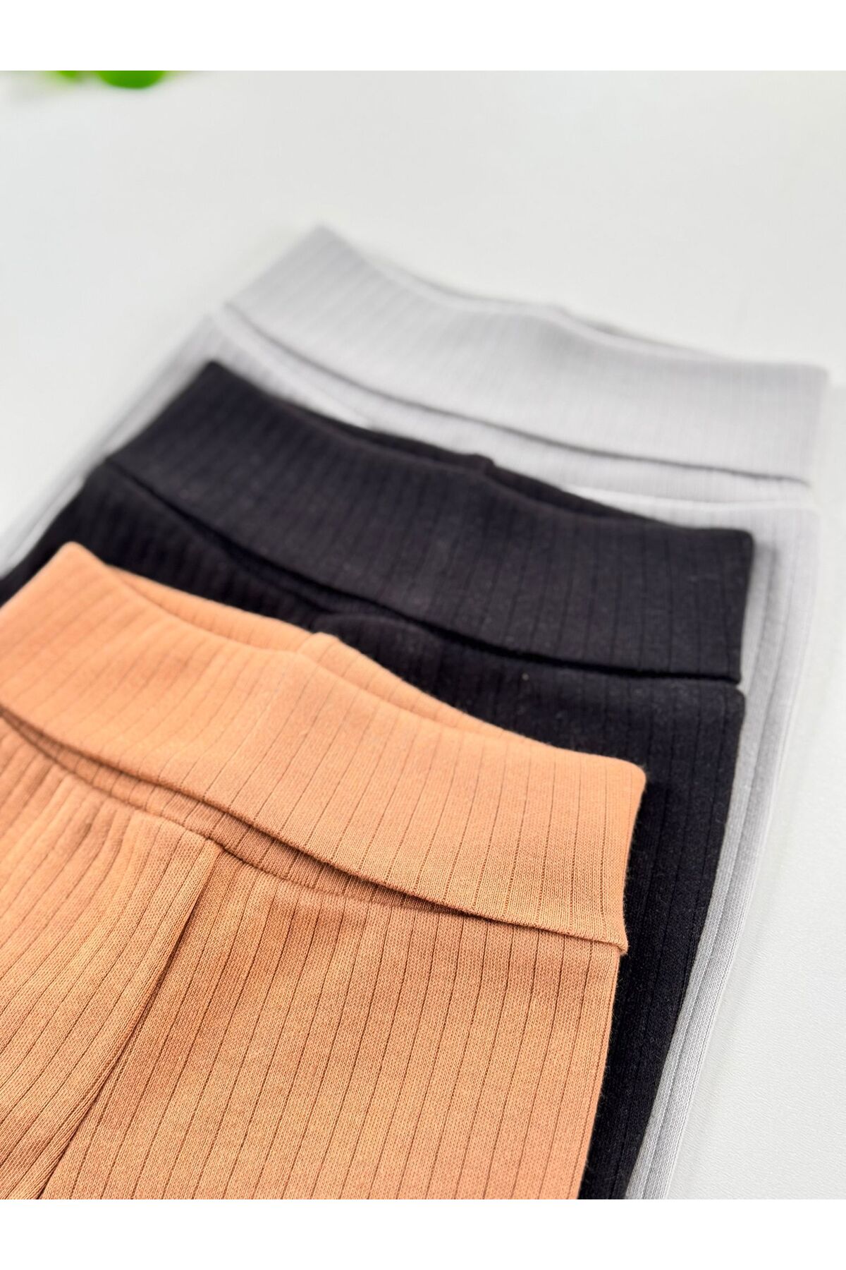 EFU BABY 3'lü %100 Pamuklu Raporlu Unisex Basic Patikli Bebek Pantolon fotoğrafı 2 (önizleme)