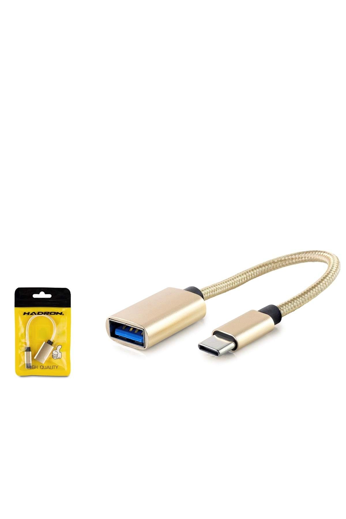 HADRON Hdx1001 Type-c (M) To Usb (F) Kablo Otg Gold