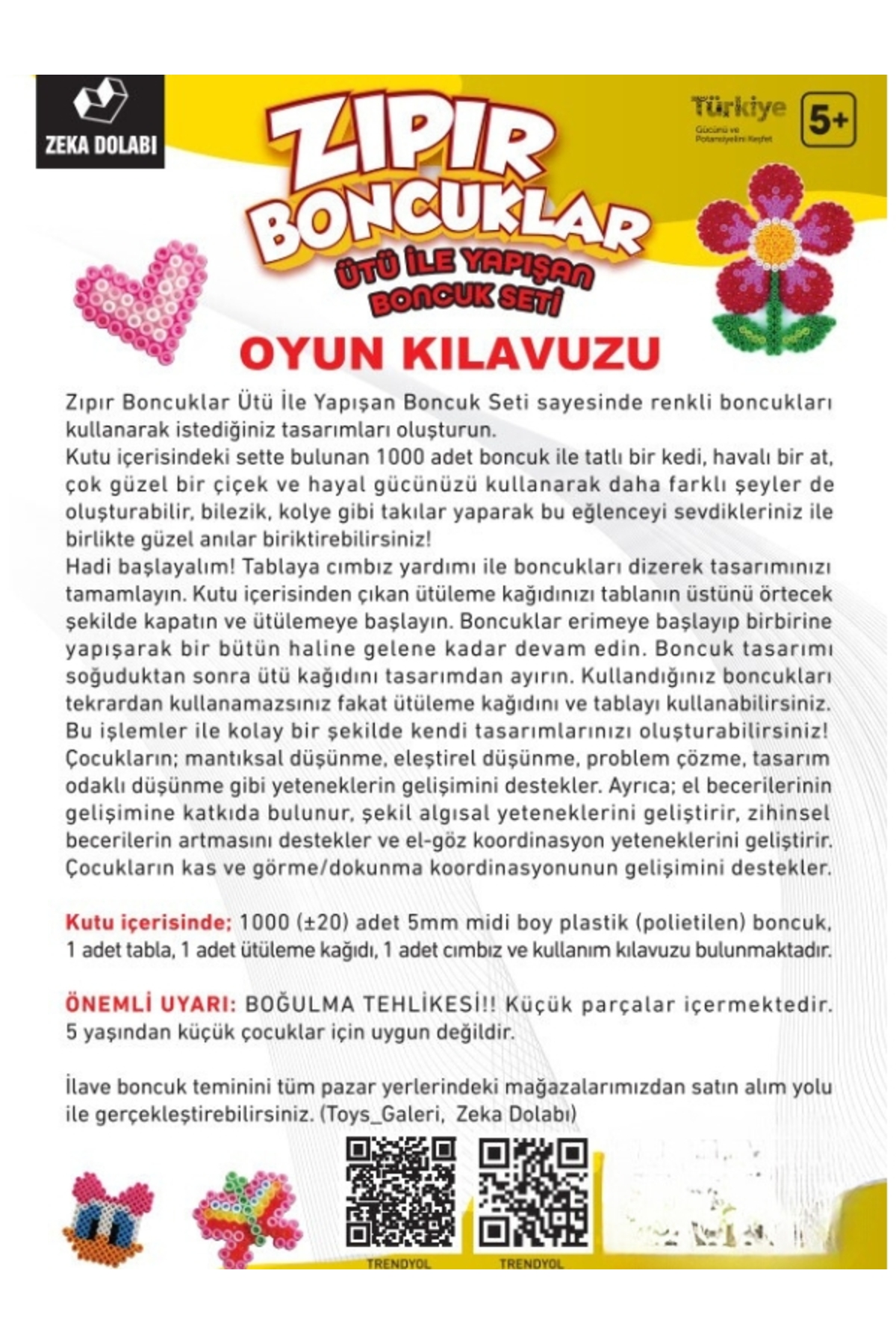 ZEKA DOLABI Zıpır Boncuklar Oyunu Ütü Ile Yapışan Boncuk Seti Hama Boncukları Oyuncak Aktivite Etkinlik fotoğrafı 7 (önizleme)