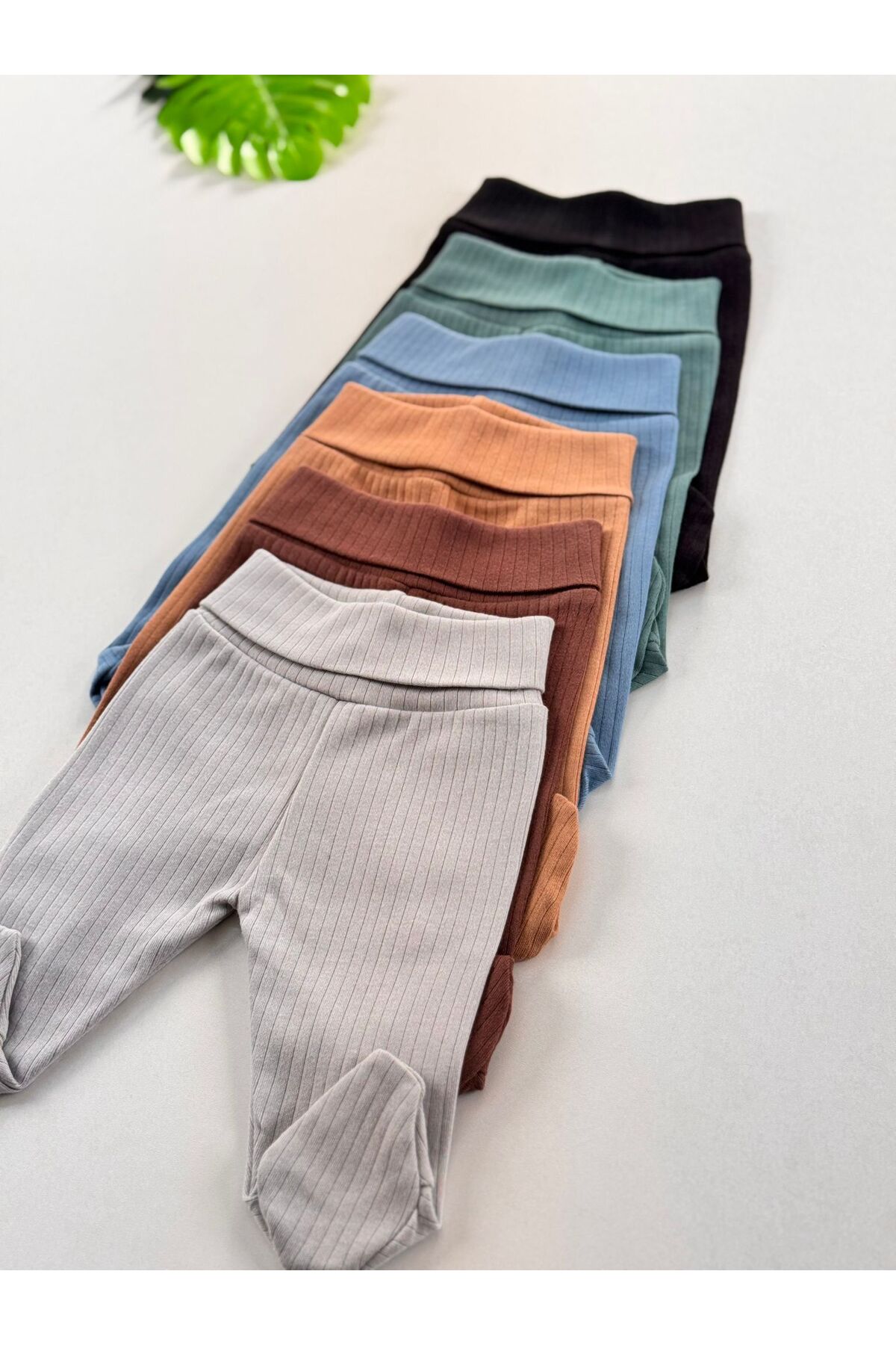 EFU BABY 6'lı %100 Pamuklu Raporlu Unisex Basic Patikli Bebek Pantolon fotoğrafı 2 (önizleme)