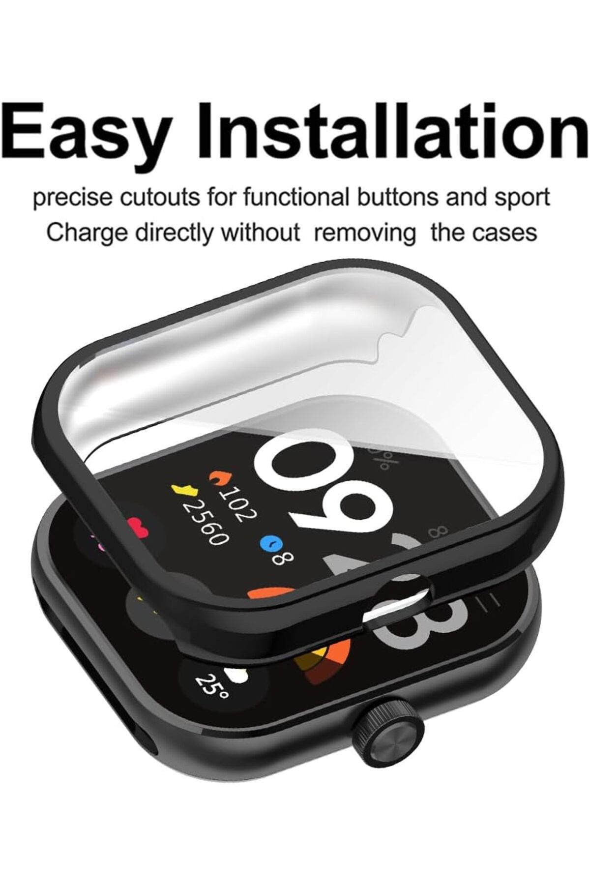 MMPSHOP-Xiaomi Redmi Watch 4 Compatible Case and Screen Protector 360 Full Protection Hard Pc Case Protector 2