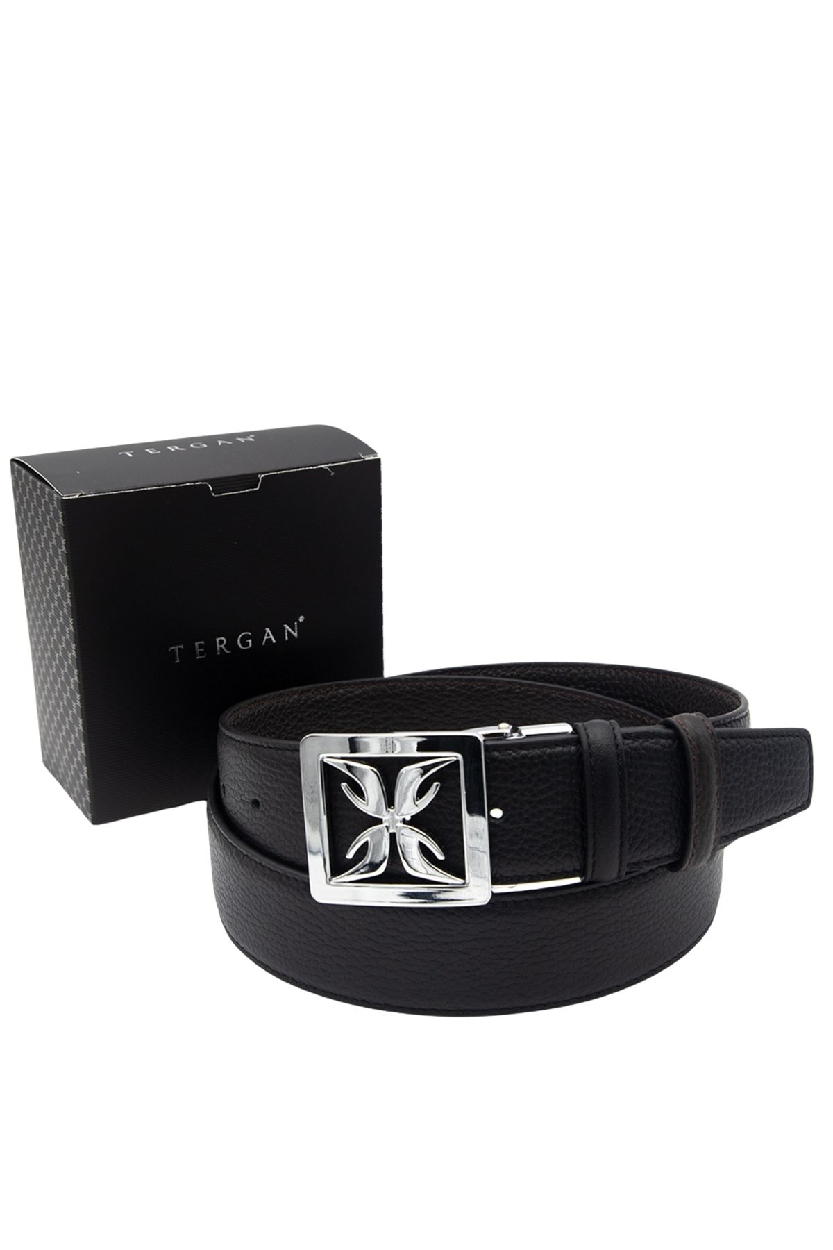 Tergan-Black-Coffee Reversible Men's Leather Belt 0334R6M 2