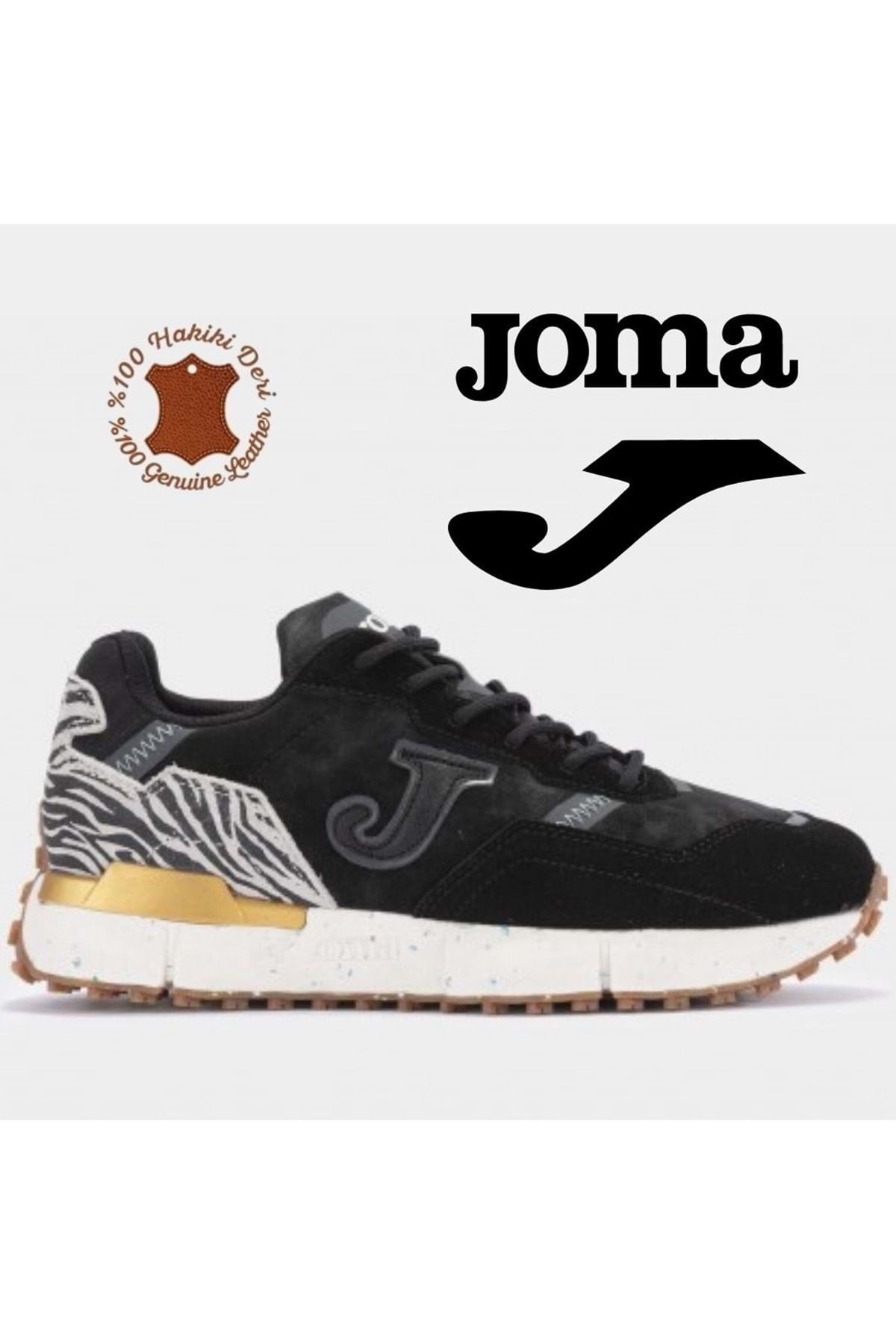 Kids Club Shoes Joma C-1992 Hakiki Deri Sneaker Unisex Spor Ayakkabı SİYAH-BEYAZ