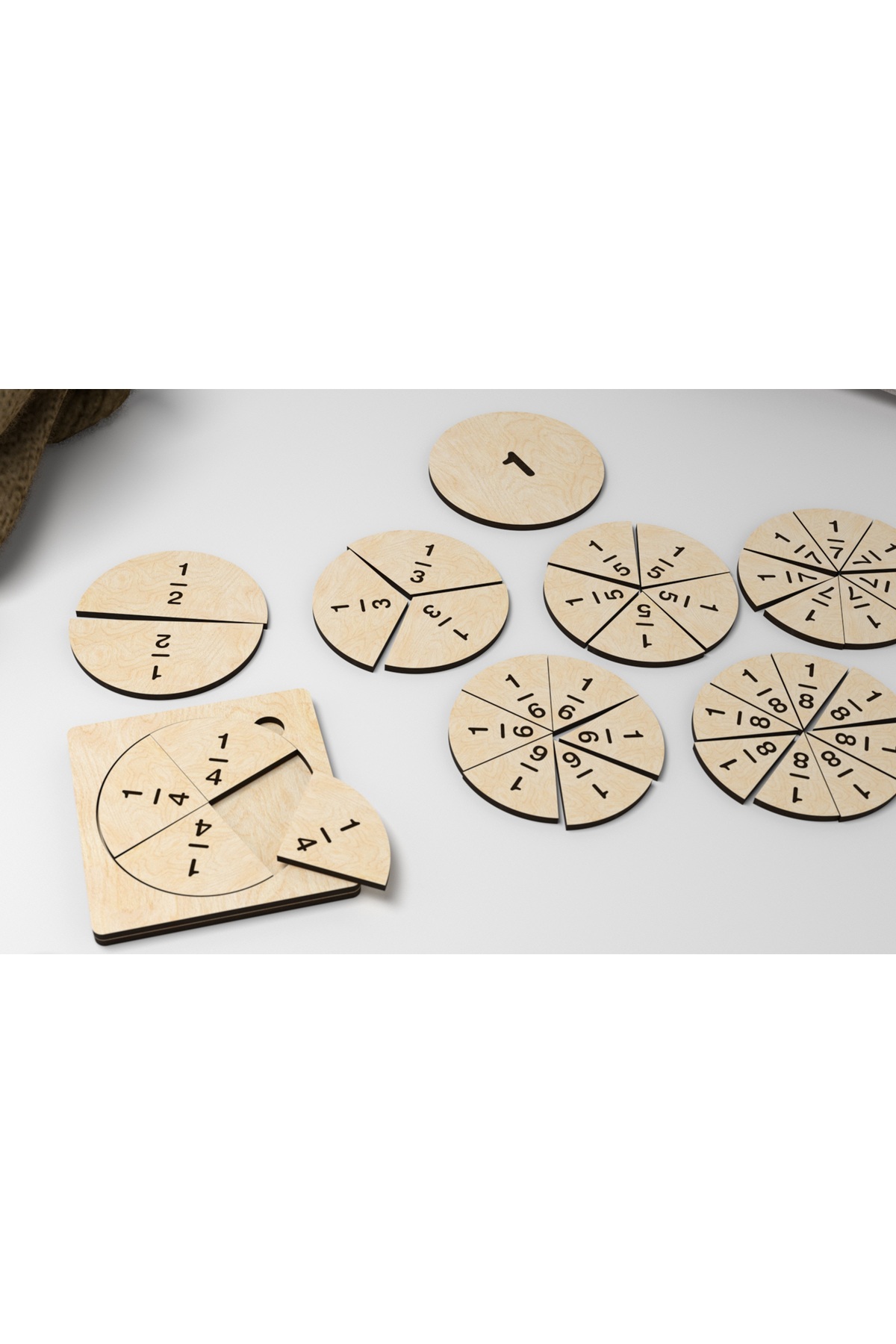 WoodStory Ahşap Kesirleri Öğreniyorum Eğitici Montessori Yapboz fotoğrafı 2 (önizleme)