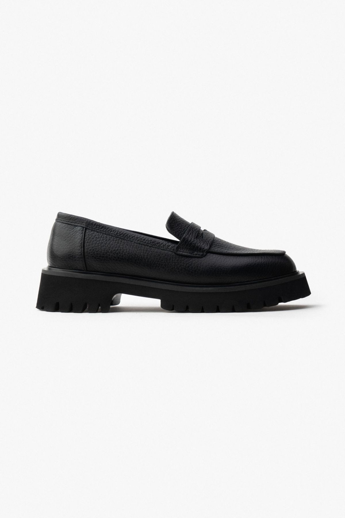 NİŞANTAŞI SHOES-Buty damskie Queena Black Genuine Leather z grubą podeszwą 5
