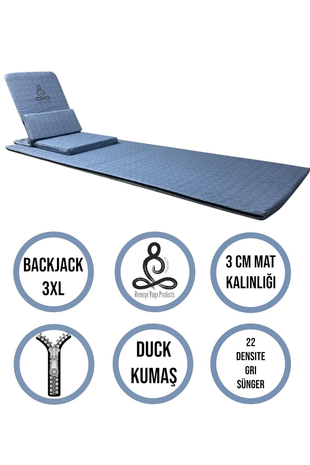 REMEGE Backjack 3XL - Backjack Yoga Meditasyon Nefes Sandalyesi Destekli Yer Minderi ve 60x180 Kumaş Mat