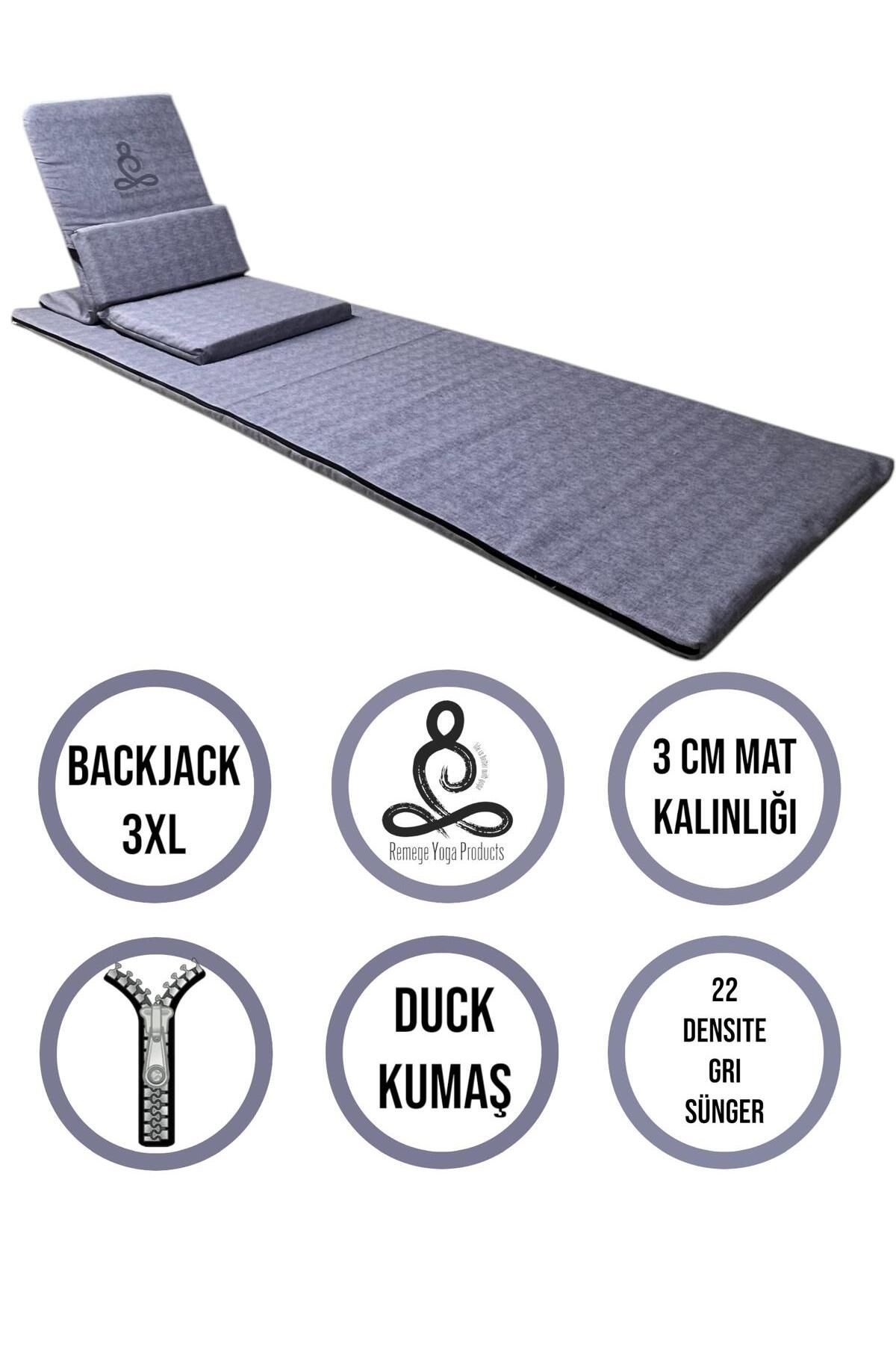 REMEGE Backjack 3XL - Backjack Yoga Meditasyon Nefes Sandalyesi Destekli Yer Minderi ve 60x180 Kumaş Mat