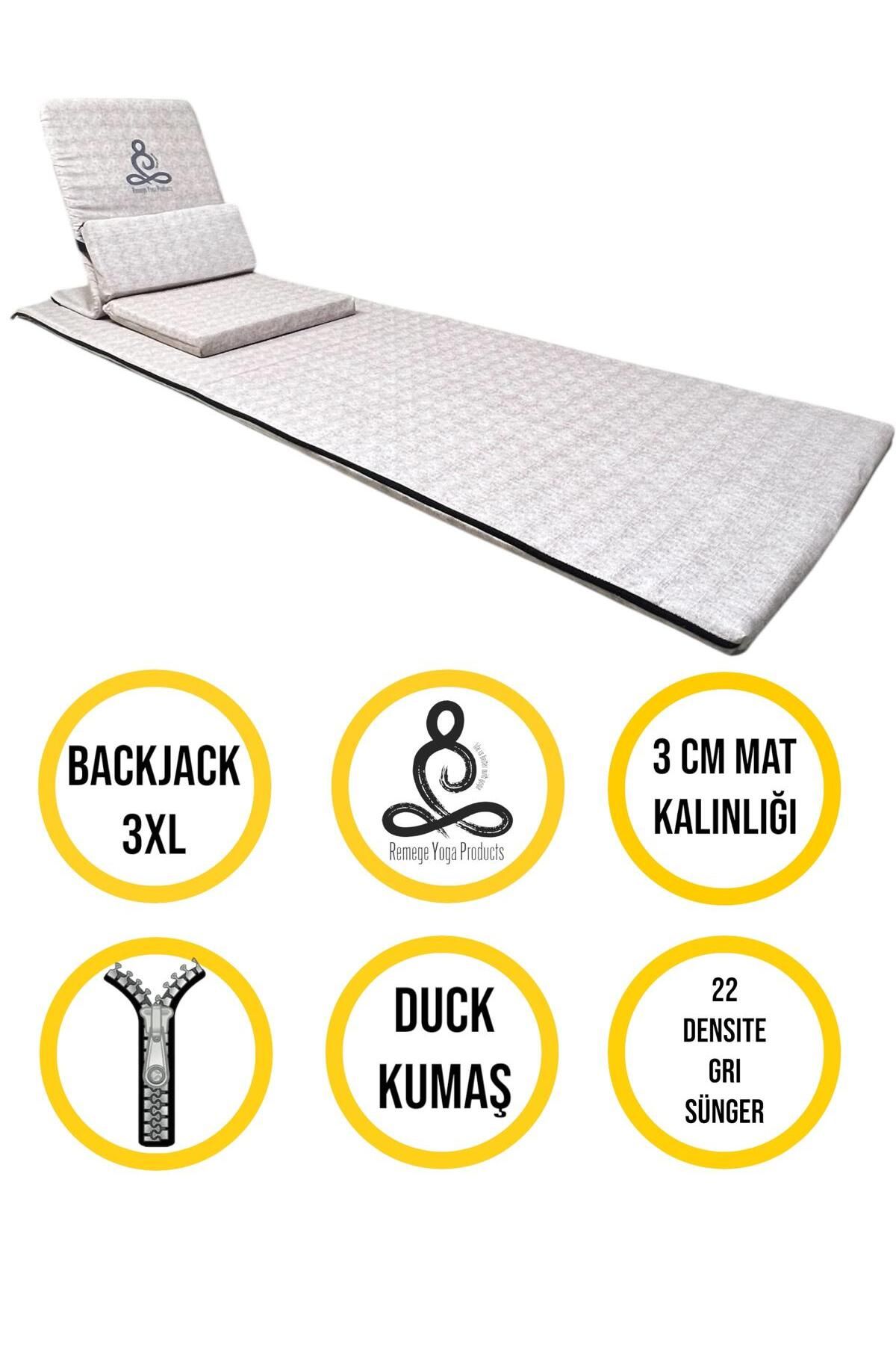 REMEGE Backjack 3XL - Backjack Yoga Meditasyon Nefes Sandalyesi Destekli Yer Minderi ve 60x180 Kumaş Mat