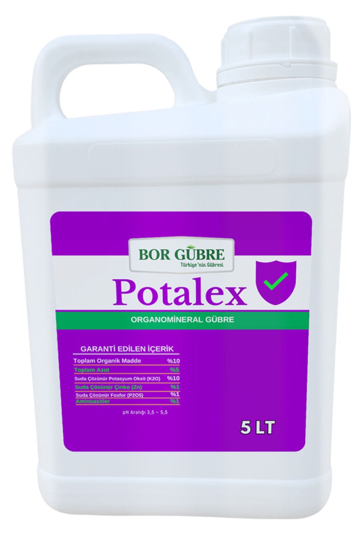 GÜBRE Potalex -5lt Sıvı Organik Potasyum Çözeltili Gübre