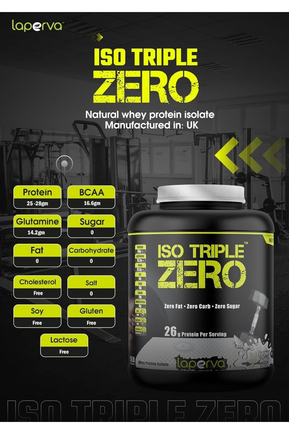 Laperva-Iso Triple Zero Next Generation, Isolated Whey Protein, Brownie, 5 Lb 4