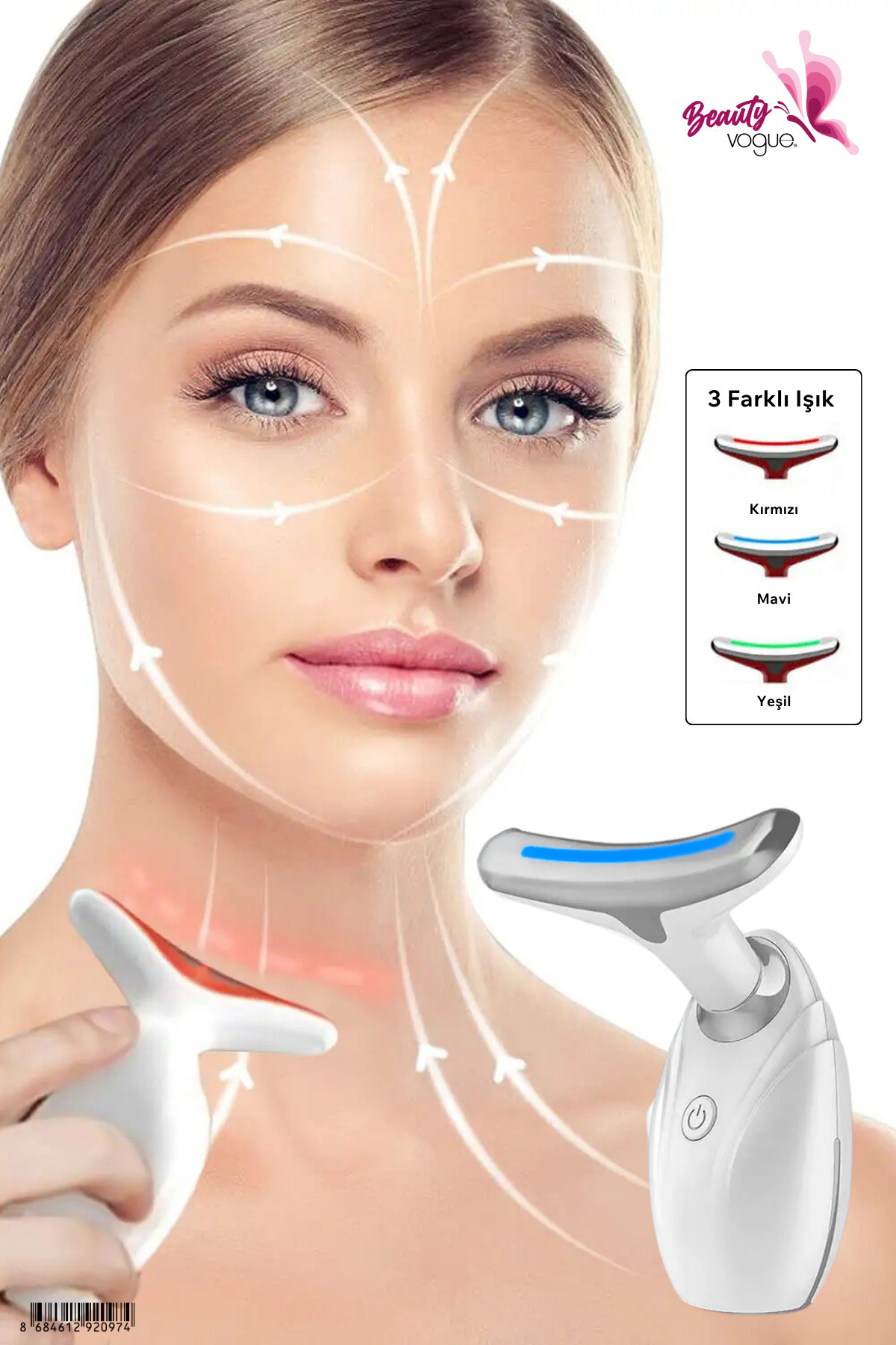 Yüz Boyun Masaj Cihazı Ems Güzellik Aleti A Serum( Gıdı,kırışıklık) Cilt Bakım Kurutma — سفید EA4083-A — تصویر 3 از 4