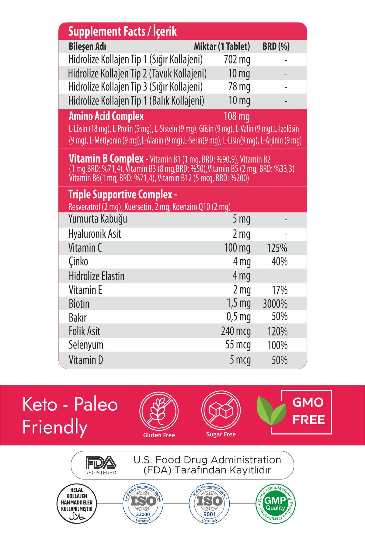 Tennen Nutrition-4 Types of Collagen with Vitamin C and Zinc - Type 1, Type 2, Type 3, Type 5, Coenzyme Q10, Selenium, B12 4