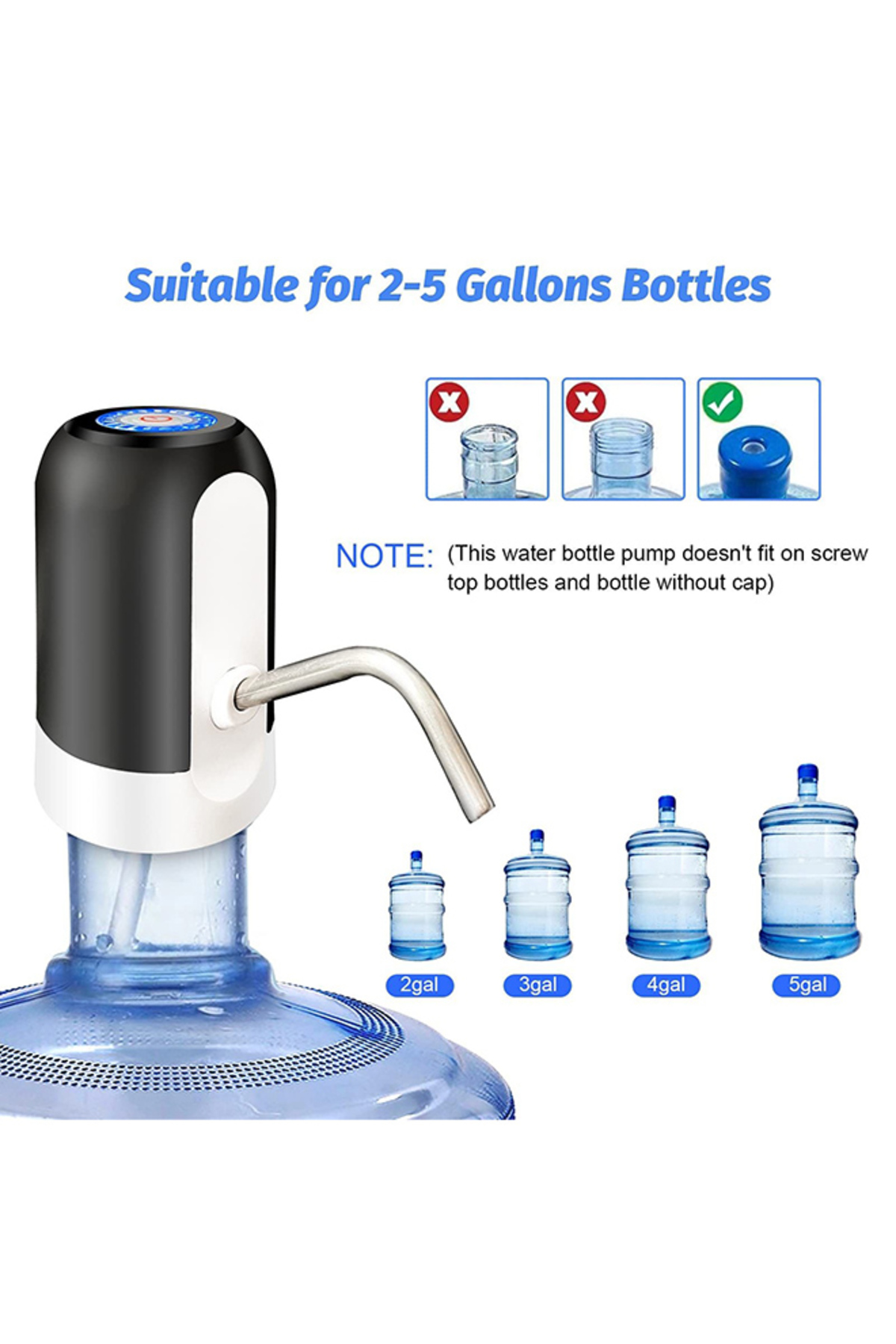 موزع مياه أوتوماتيكي يعمل بالشحن عبر USB ومضخة كهربائية