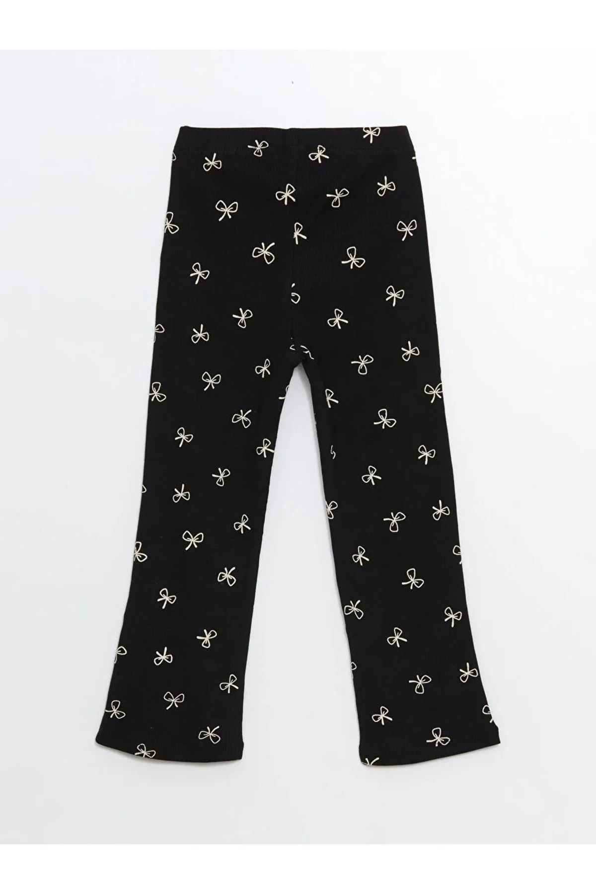 LC Waikiki-LCW Kids Black Crew Neck Ribbon Nyomtatott kislány blúz és leggings 2 csomag 7