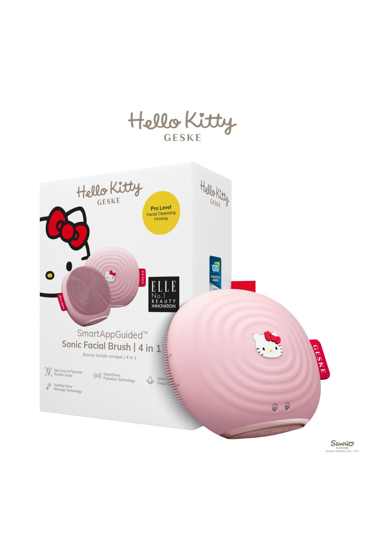 Geske Hello Kitty Titreşimli Yüz Temizleme Ve Isılı Masaj Cihazı| Sonic Thermo Facial Brush