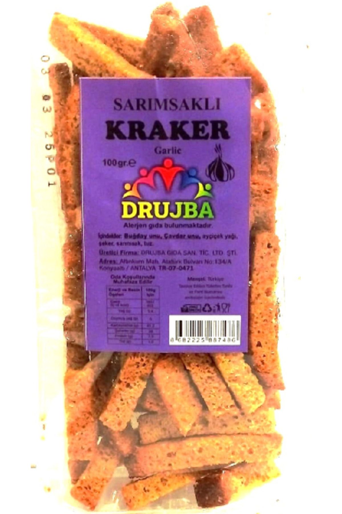 ZAYKA DRUJBA Sarımsaklı Kraker 100 Gr ( 2 ADET )